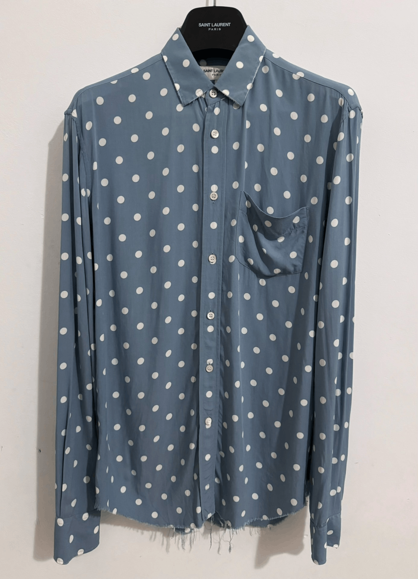 Saint Laurent Paris Saint Laurent Polka Dot Frayed Shirt Size M / US 6-8 / IT 42-44 - 1 Thumbnail