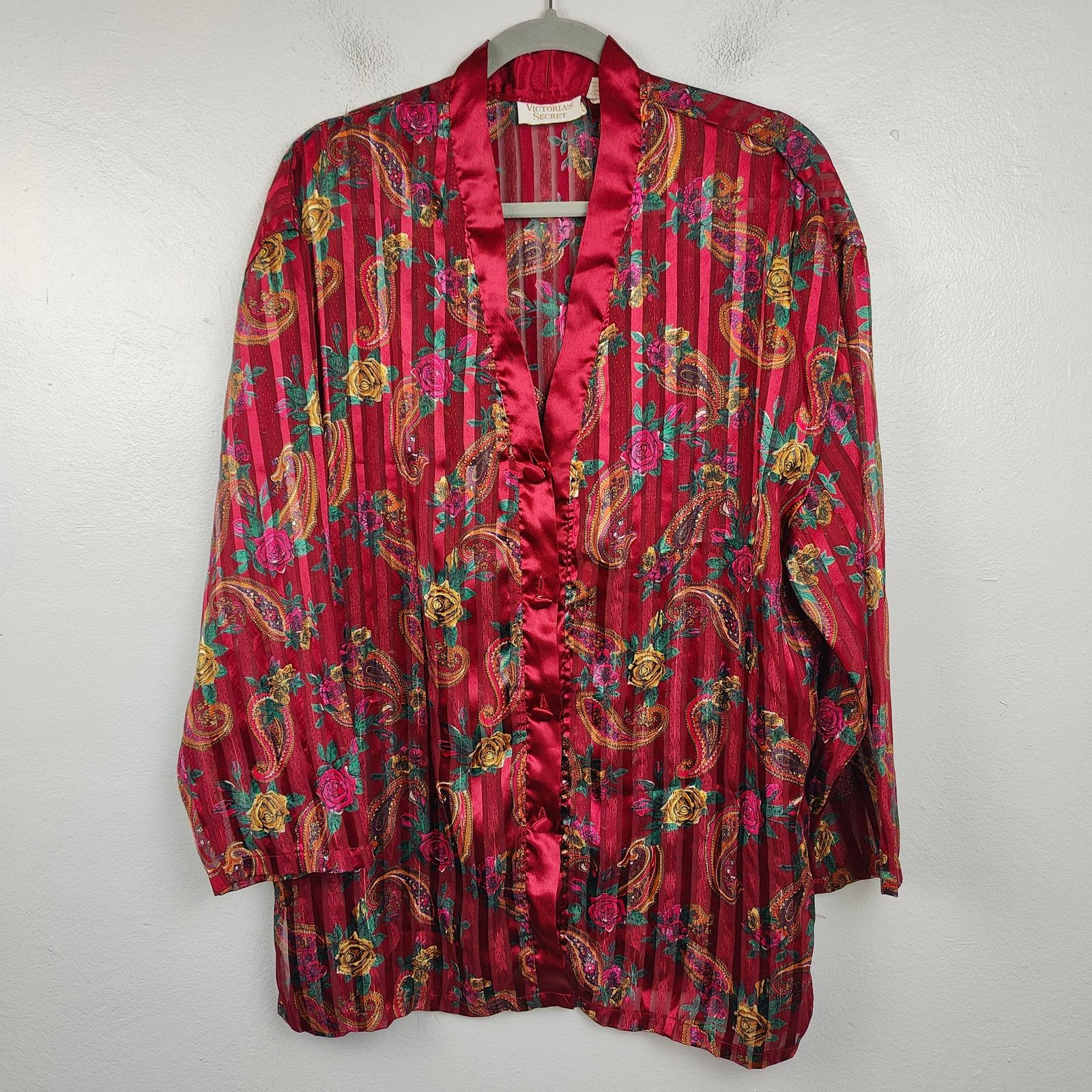 Victoria's Secret Vintage Victoria's Secret Satin Top Gold Label Red Silky Size M / US 6-8 / IT 42-44 - 1 Thumbnail
