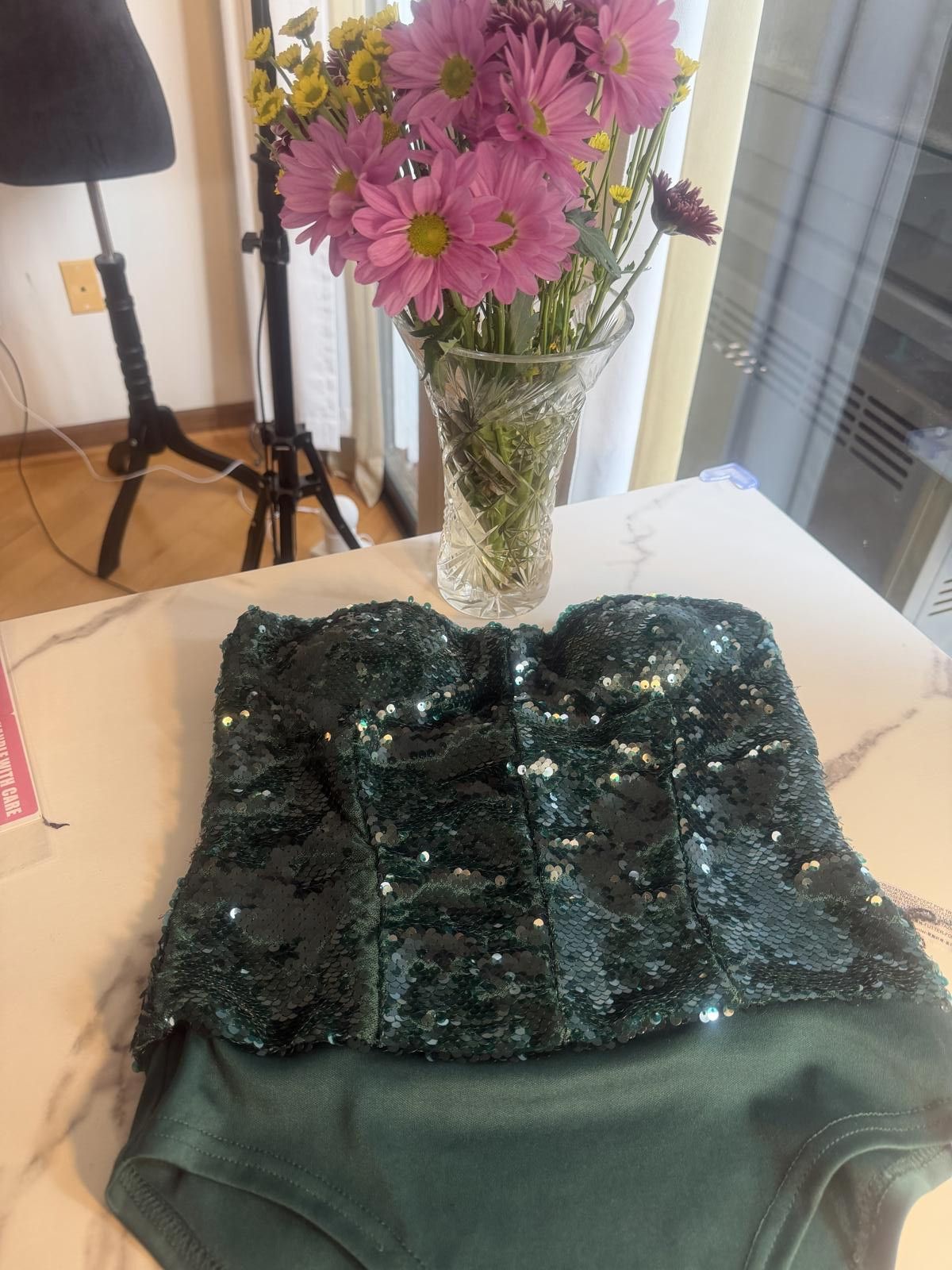 Other Zara Emerald Green Sequin bodysuit Coachella 2026 cod.1396 Size S / US 4 / IT 40 - 2 Thumbnail
