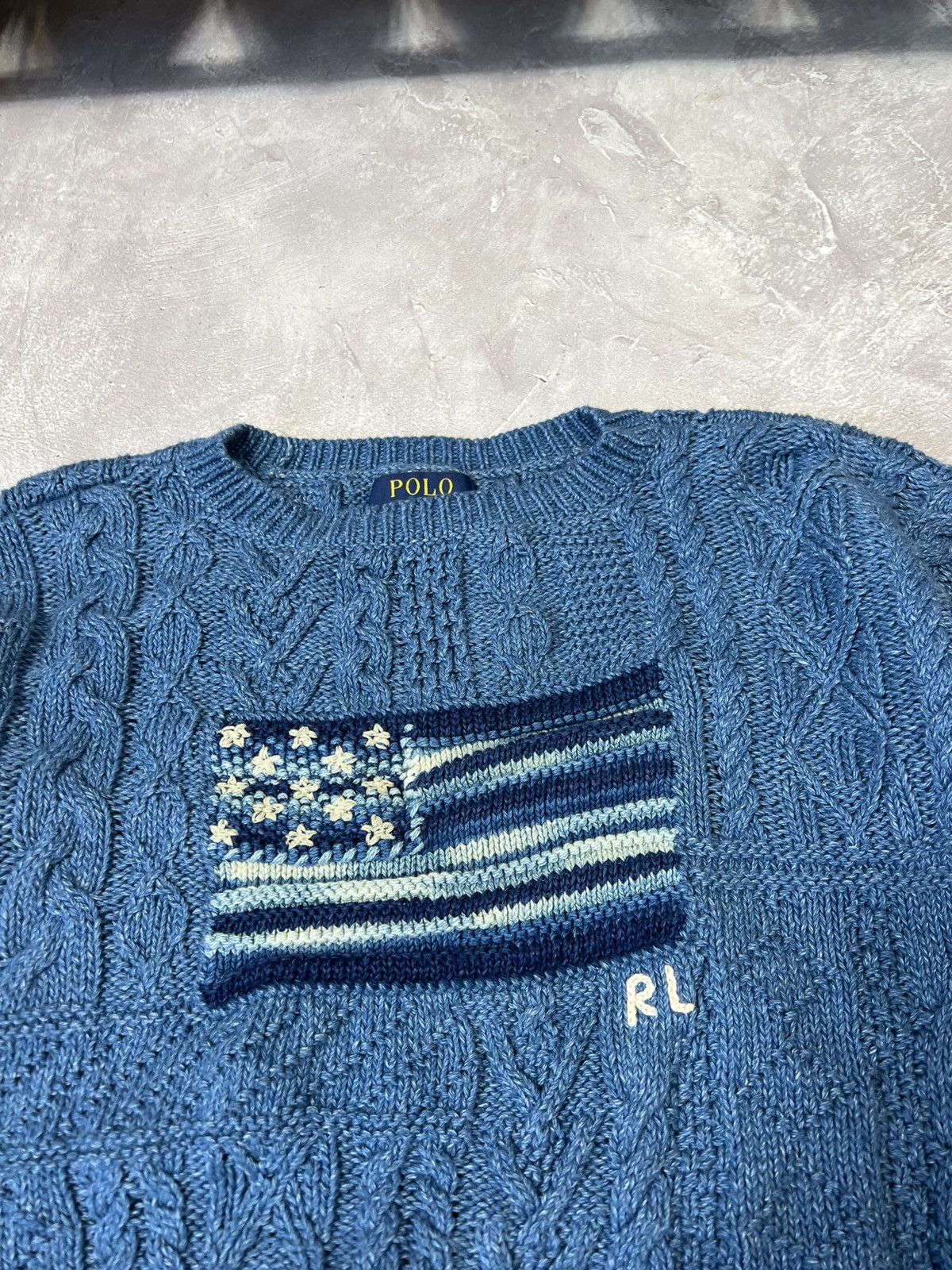 Polo Ralph Lauren × Vintage Vintage Polo Ralph Lauren USA Flag Cropped Sweater Size S / US 4 / IT 40 - 5 Thumbnail