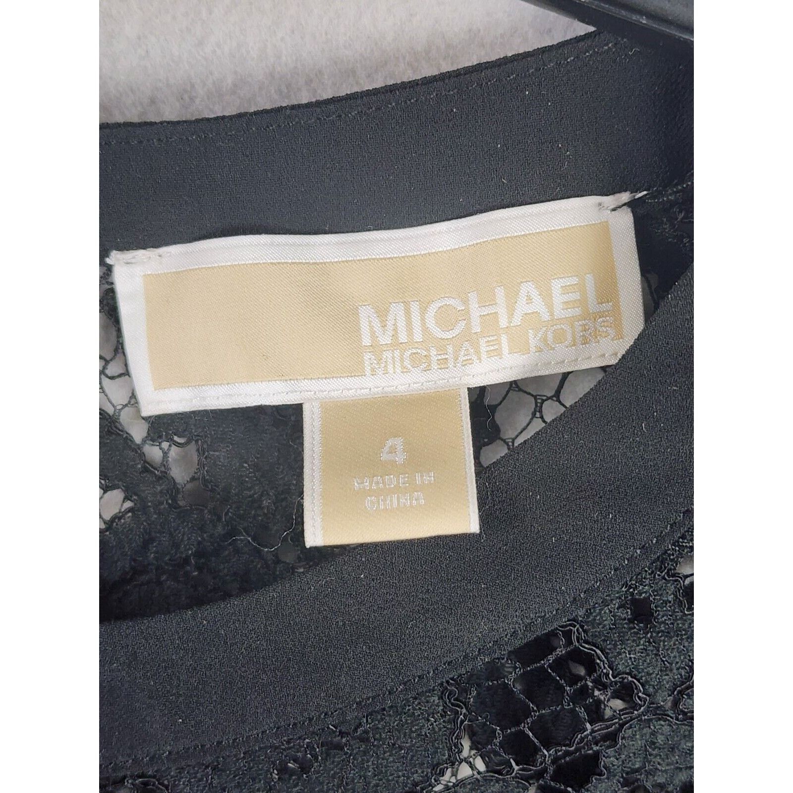 Michael Kors Michael Kors Black Lace Crochet Overlay Blouse Size 4 Size S / US 4 / IT 40 - 2 Thumbnail