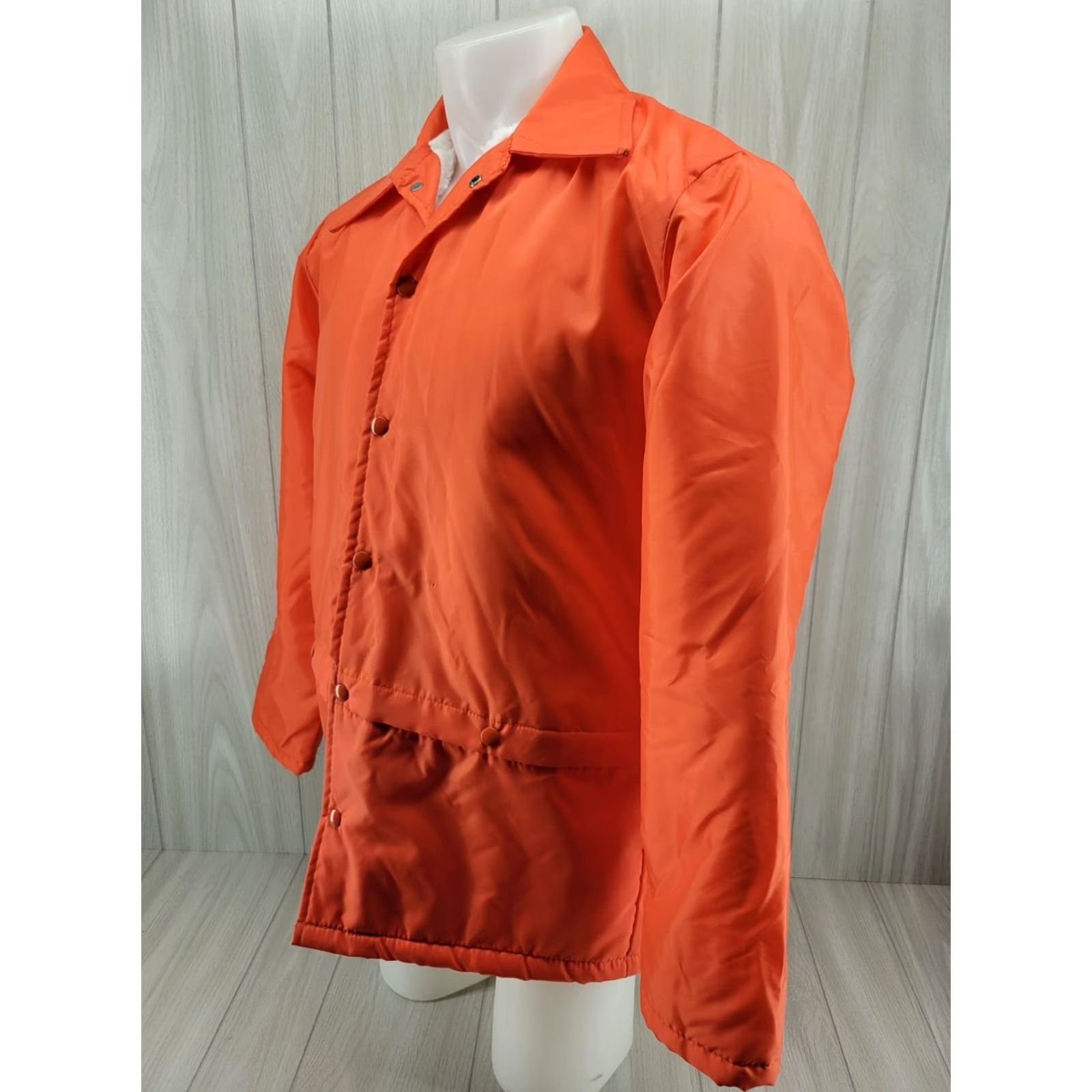 Salem Sportswear VINTAGE Gem Sportswear Nylon Satin Hunter Orange Jacket Medium USA Mens Bomber Snap Embroidered 90s Theme USA Golf Satin Nylon Size US M / EU 48-50 / 2 - 2 Thumbnail