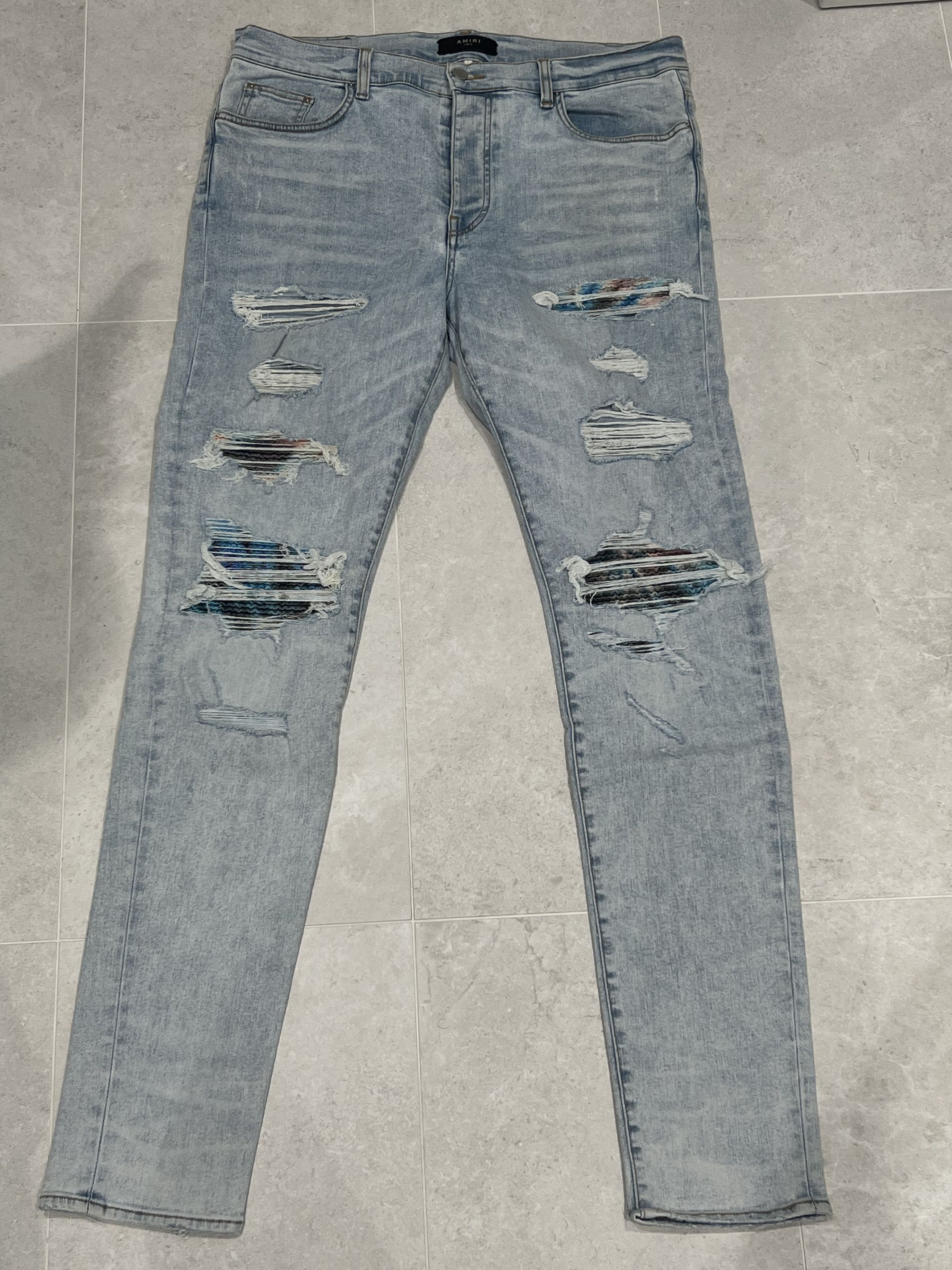 Amiri Amiri Indigo Thrasher Jean Tye dye Patches Size US 38 / EU 54 - 1 Thumbnail