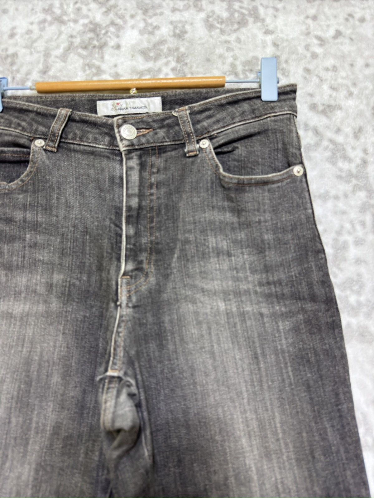 Kansai Yamamoto archive Kansai Yamamoto Sissy Grey Flared Denim Jeans Size US 27 - 5 Thumbnail