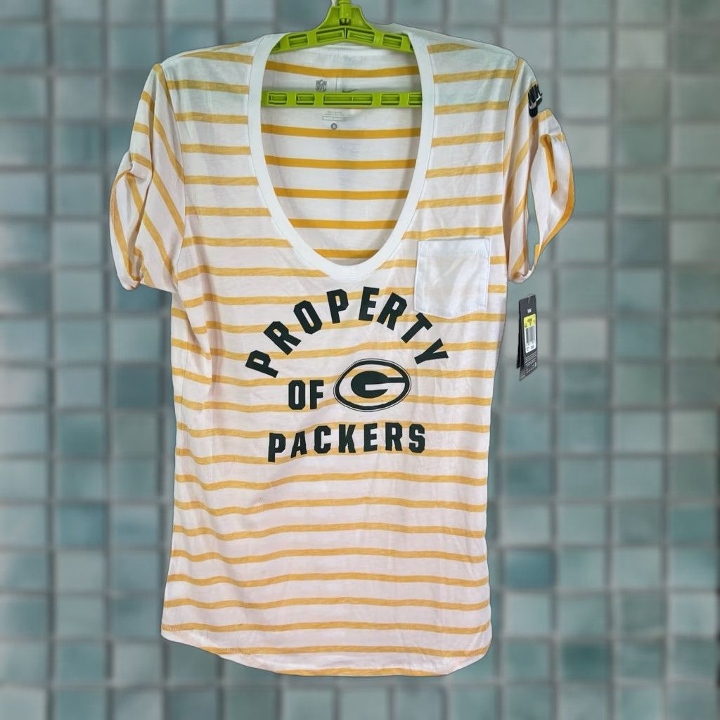 Nike NIKE T-Shirt Womens Property of Green Bay Packers Yellow Short Sleeve S Size S / US 4 / IT 40 - 1 Thumbnail