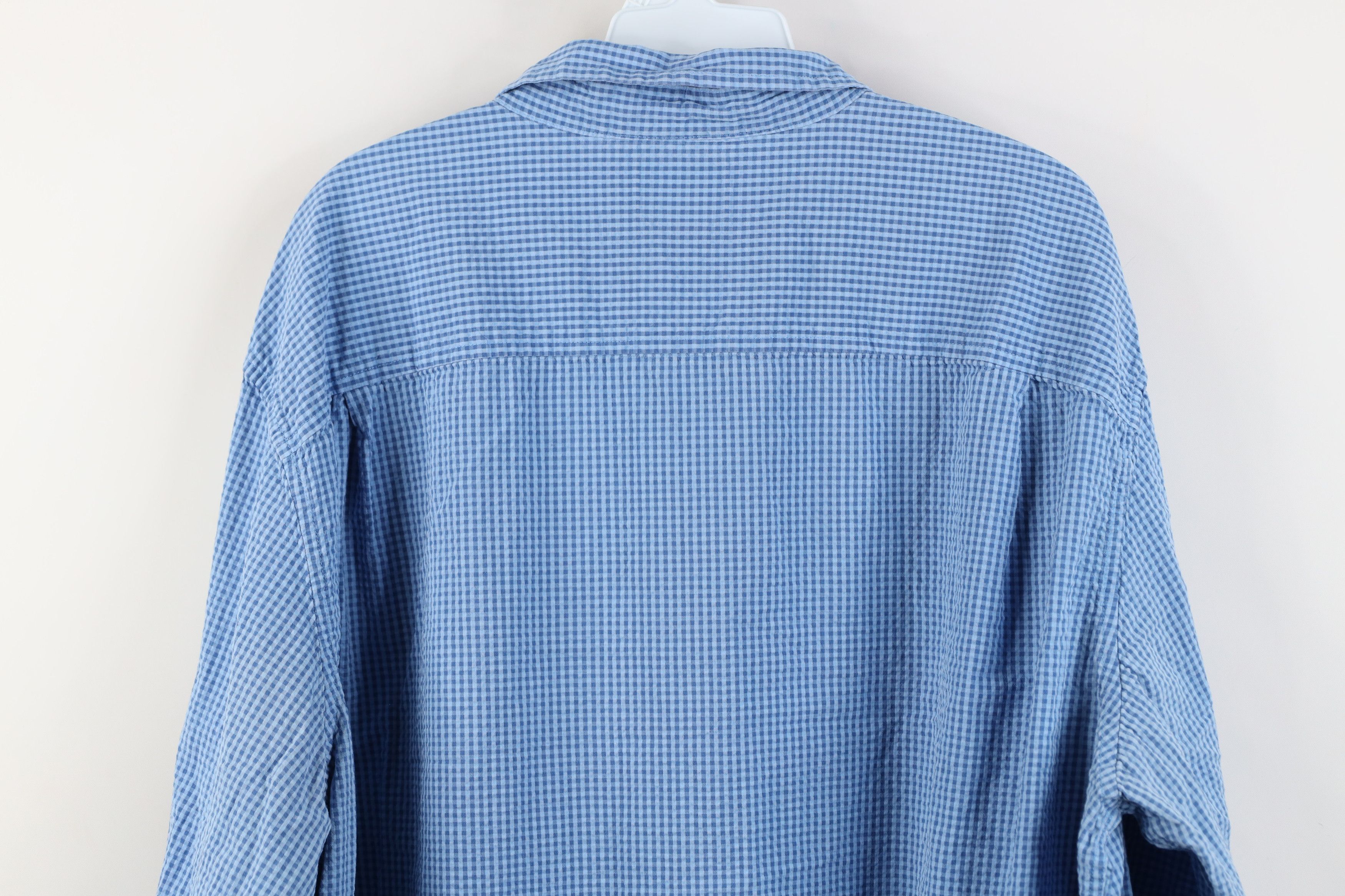 L.L. Bean Vintage LL Bean Collared Button Down Shirt Blue Plaid Size US XL / EU 56 / 4 - 9 Thumbnail