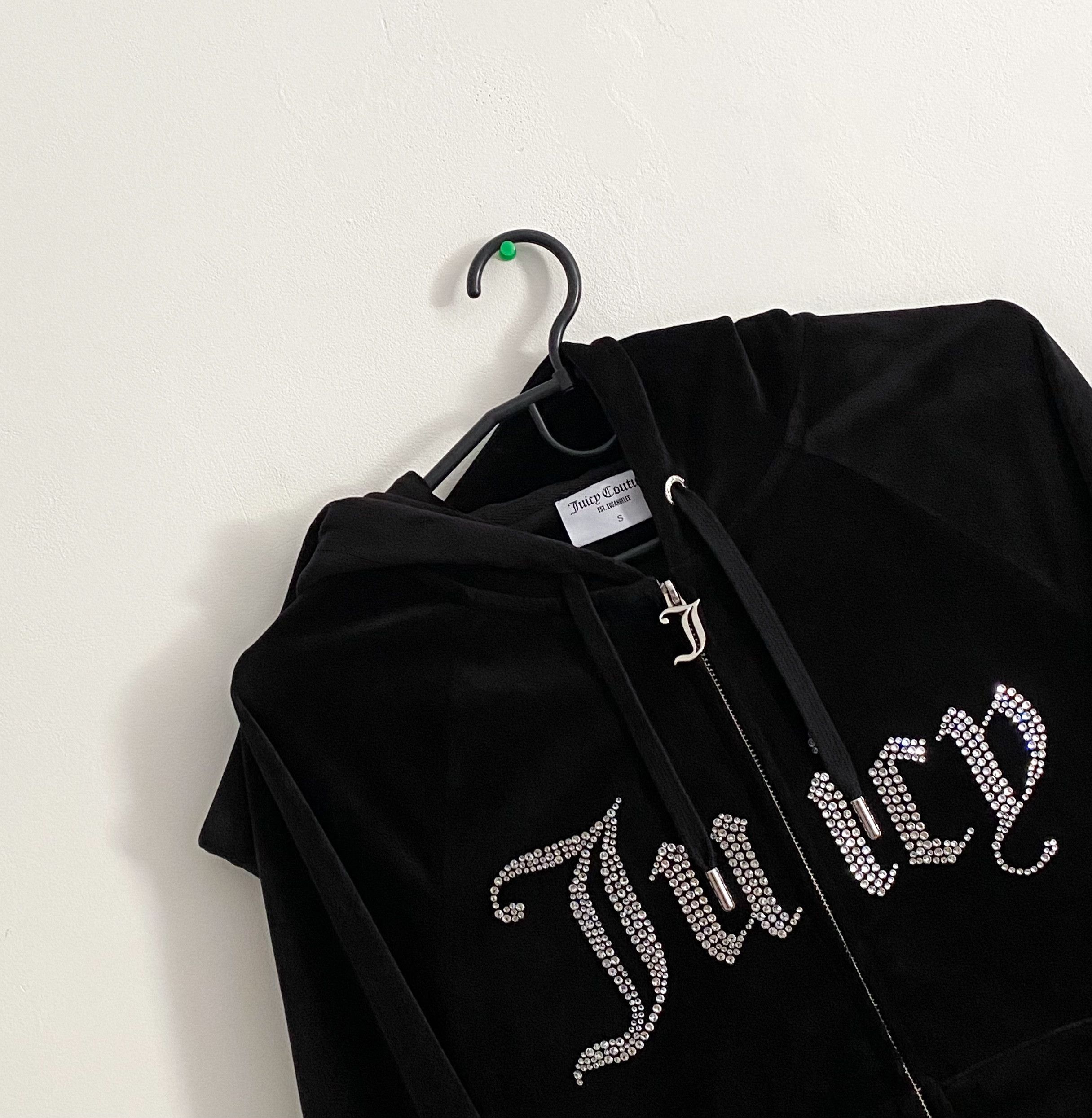 Juicy Couture Juicy Couture Diamante Logo Full Zip Velour Hoodie Size S / US 4 / IT 40 - 7 Thumbnail