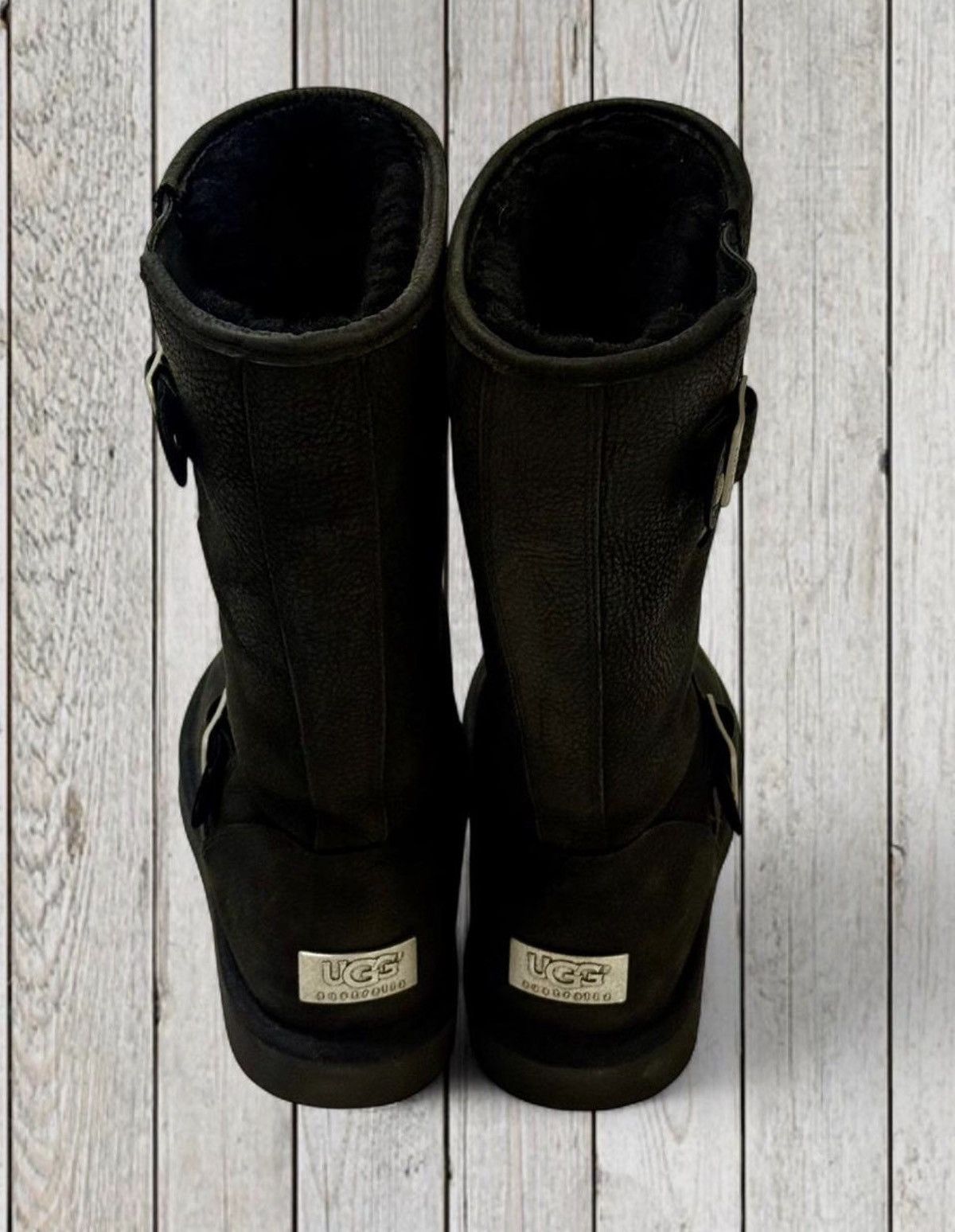 Ugg $240 UGG Sutter Leather Moto Boots - Black | Size: 9 Size US 9 / IT 39 - 5 Thumbnail