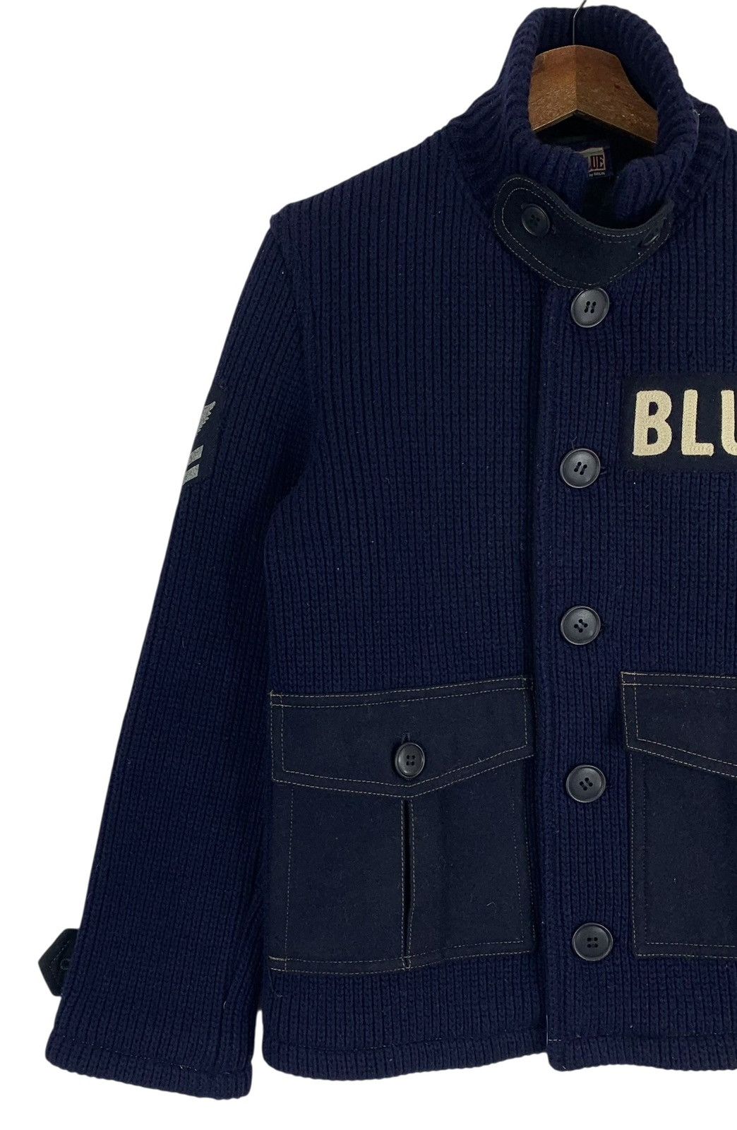 Blue Blue Japan 🔥🔥BLUE BLUE JAPAN MILITARY CABLE KNITTED JACKET Size US M / EU 48-50 / 2 - 7 Thumbnail