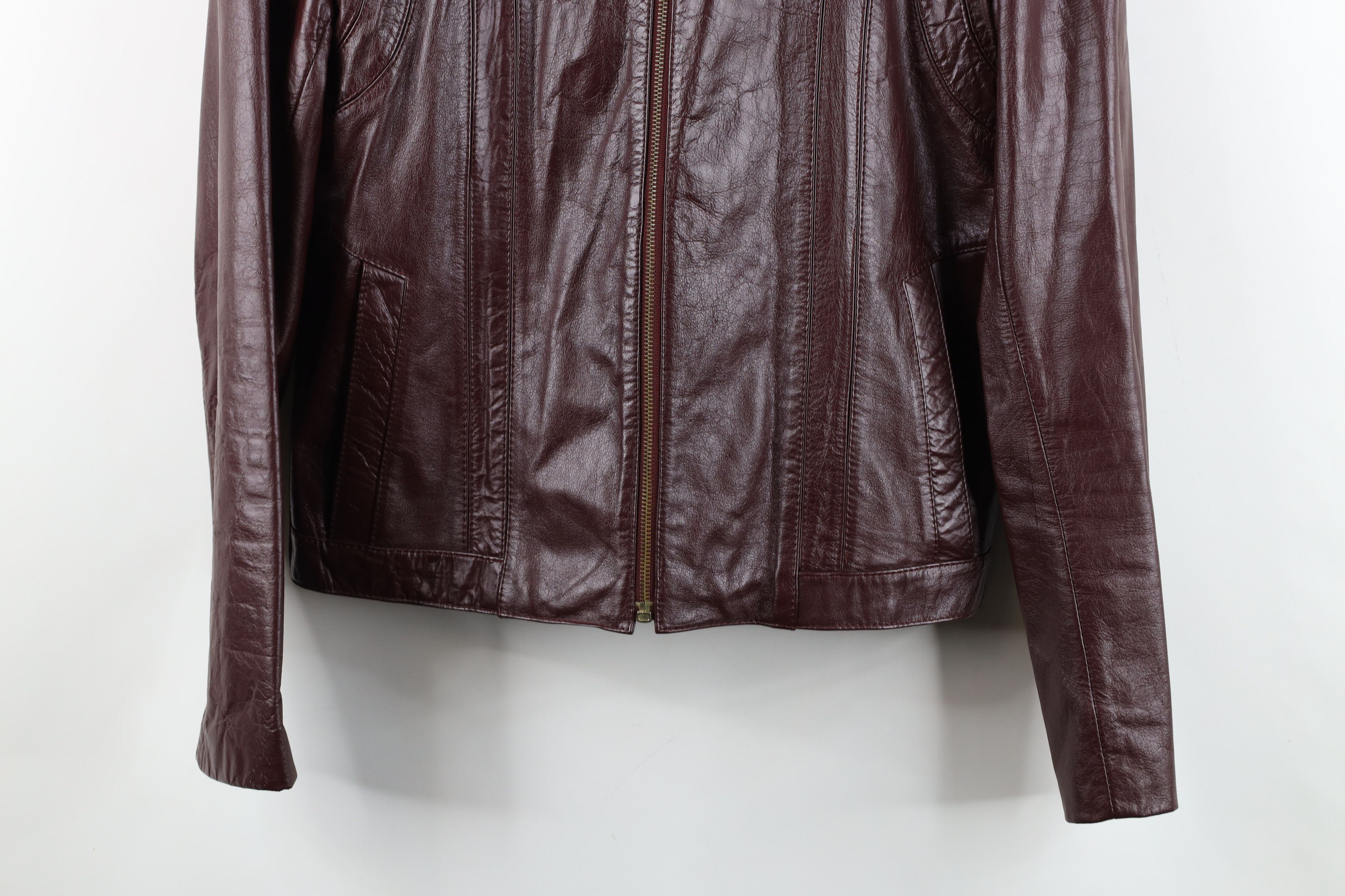 Vintage Vintage 80s 90s Streetwear Full Zip Jacket Oxblood Red Size S / US 4 / IT 40 - 3 Thumbnail