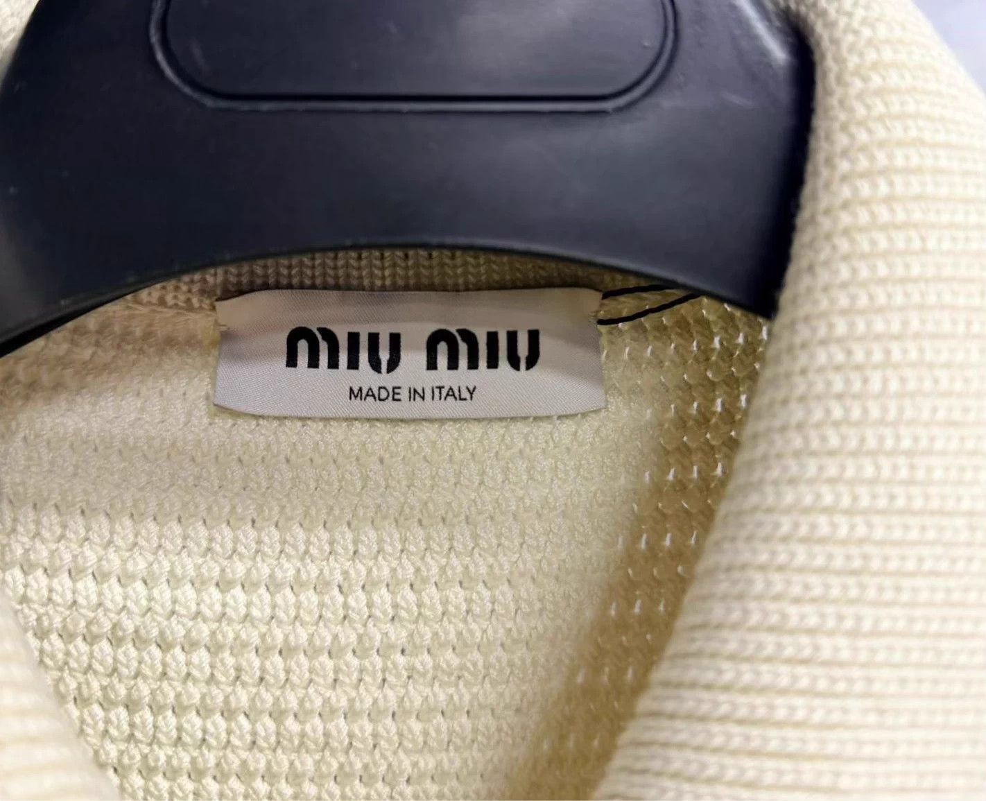 Miu Miu MIU MIU Crochet Embroidered Logo Zip Stripe LS Sweater Size XS / US 0-2 / IT 36-38 - 3 Thumbnail