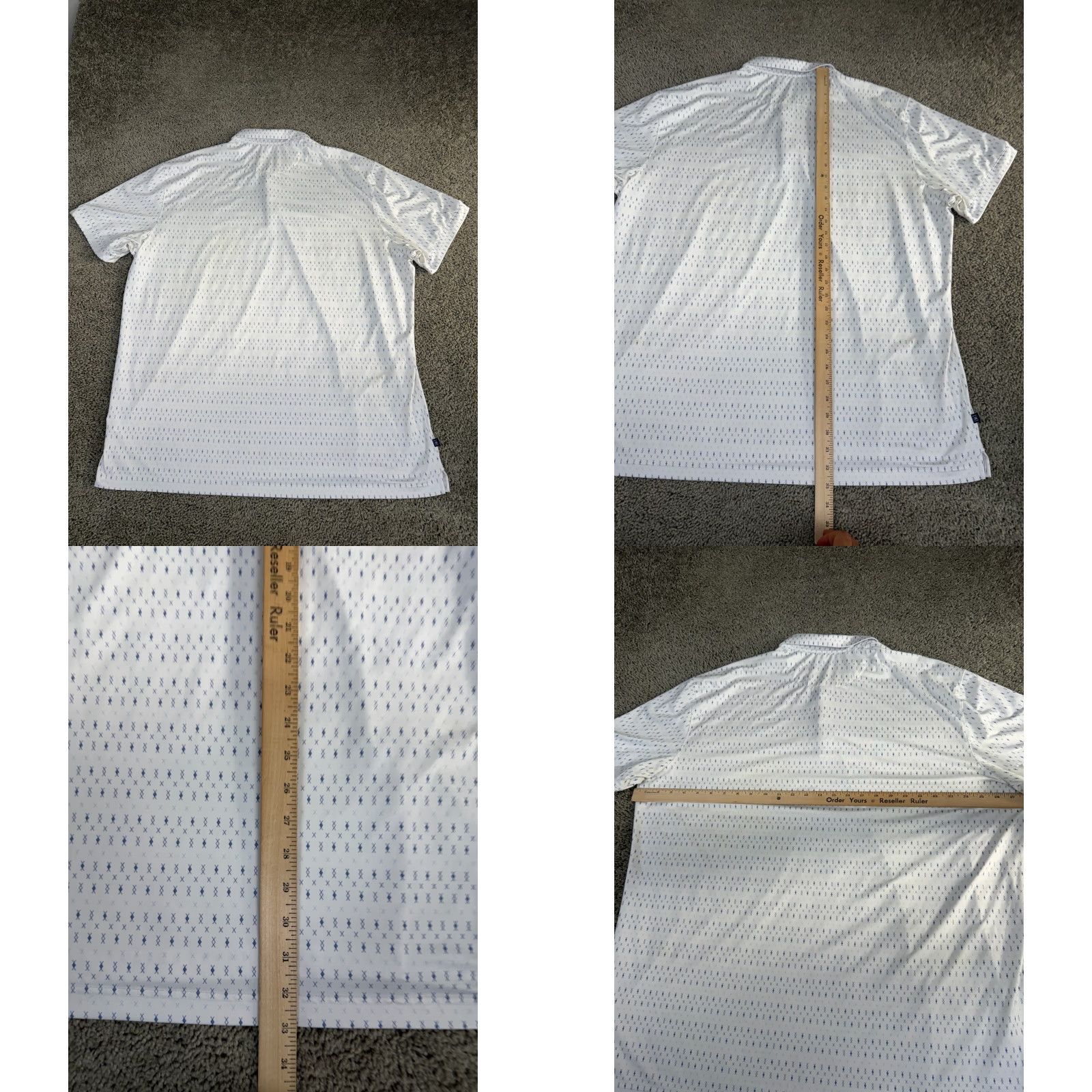 Mizzen+Main Mizzen+Main Polo Shirt Mens 2XL White Blue Medallion Cross Print Golf Casual Polo Shirt Mens 2XL White Blue Medallion Cross Print Golf Size US XXL / EU 58 / 5 - 8 Thumbnail