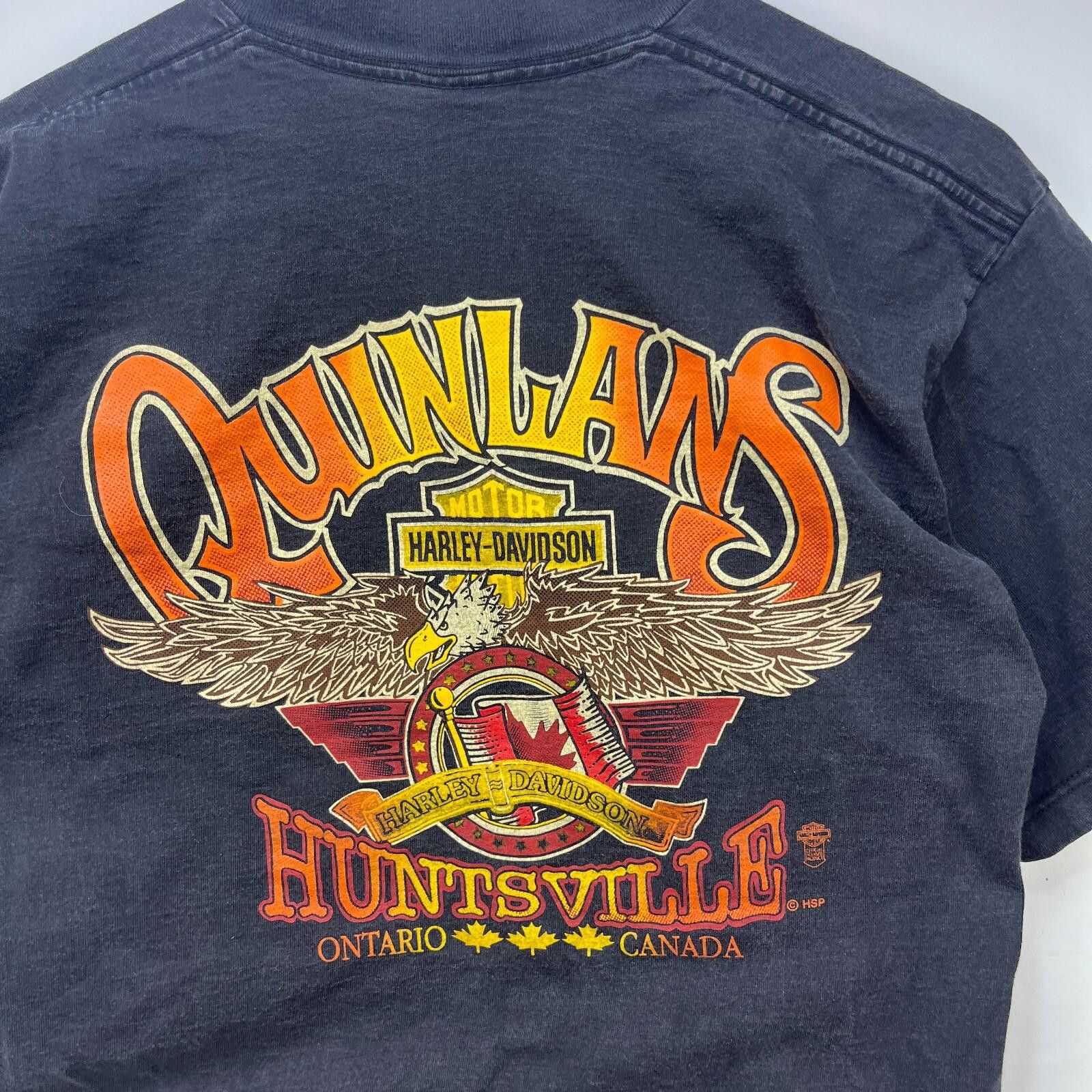 Harley Davidson Vintage 90s Harley-Davidson Canada Faded T-Shirt Large Size US L / EU 52-54 / 3 - 2 Thumbnail