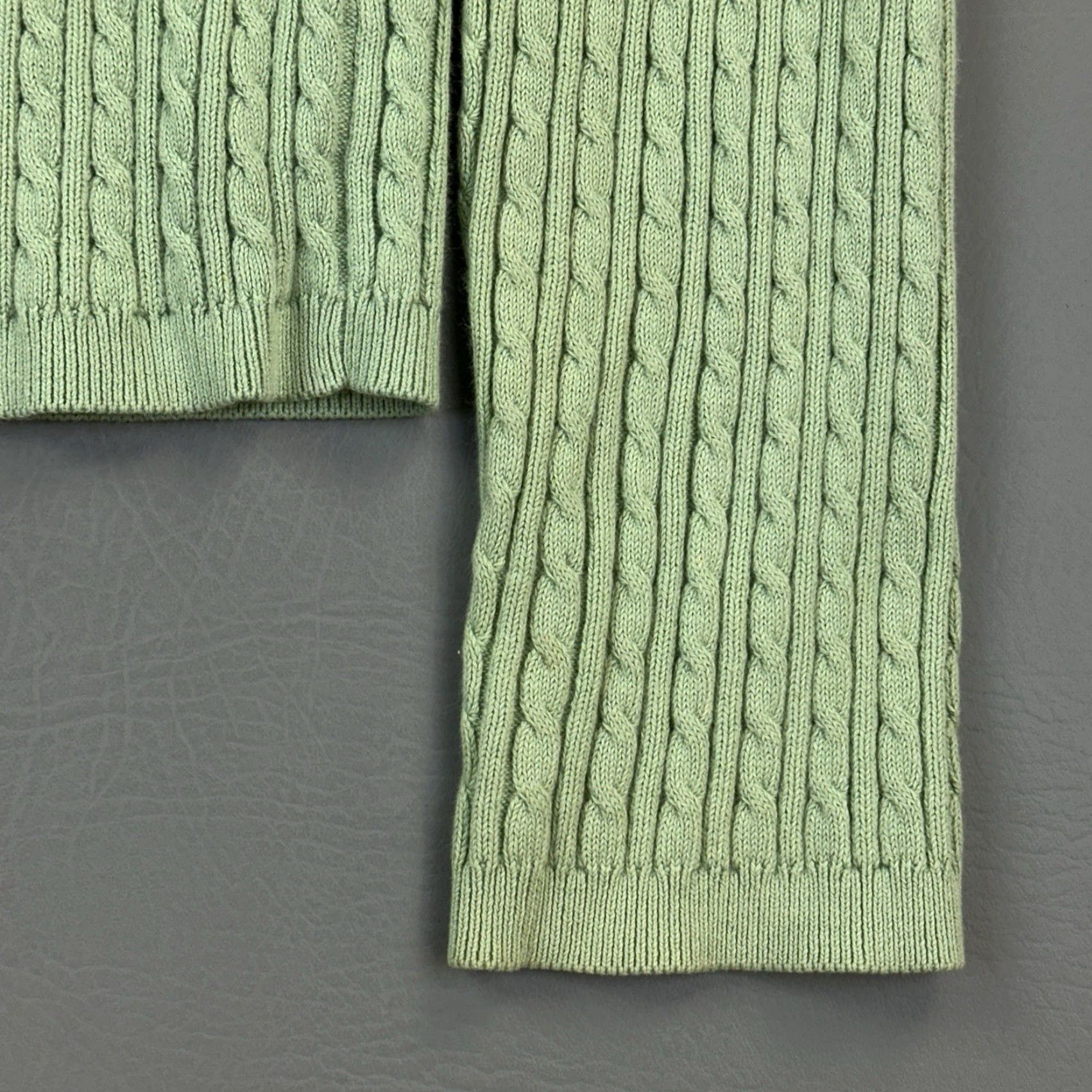 Polo Ralph Lauren VINTAGE Lauren Ralph Lauren Sweater Women's Small Green Cable Knit Cardigan Size L / US 10 / IT 46 - 5 Thumbnail