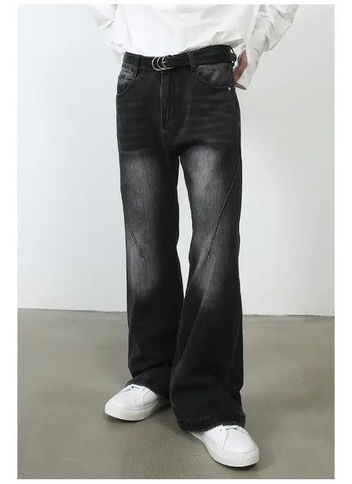 Japanese Brand × Jean American Street Retro Washed Straight Flared Jeans Size US 34 / EU 50 - 1 Thumbnail