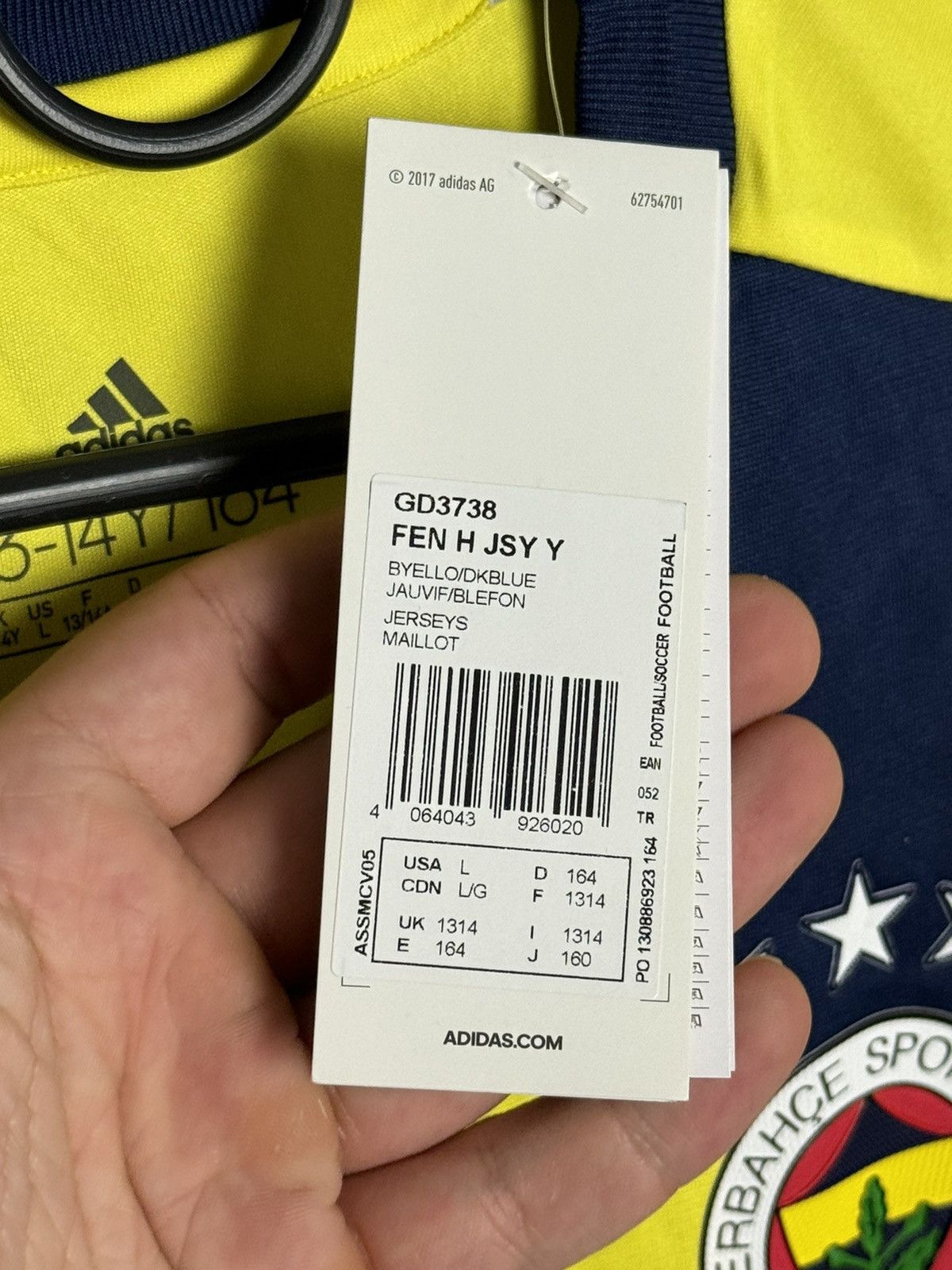 Adidas KIDS New Fenerbahce 20/21 Home Football Jersey T-Shirt Size US XS / EU 42 / 0 - 10 Thumbnail