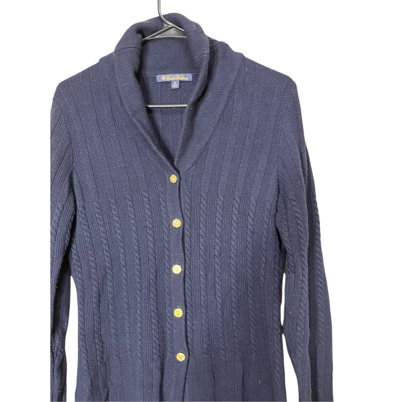 Brooks Brothers Brooks Brothers Knit Blue Cashmere Blend Button Front Cardigan Sweater Size M Size M / US 6-8 / IT 42-44 - 2 Thumbnail