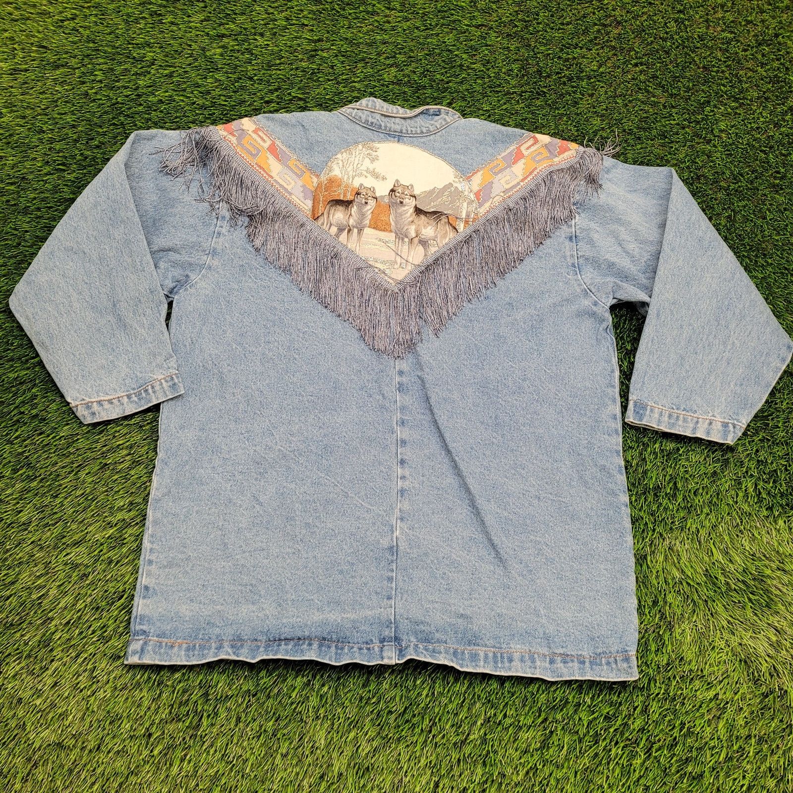 Vintage Vintage Native-American Denim Jacket Womens L/XL 23x29 Baggy Size XL / US 12-14 / IT 48-50 - 2 Thumbnail