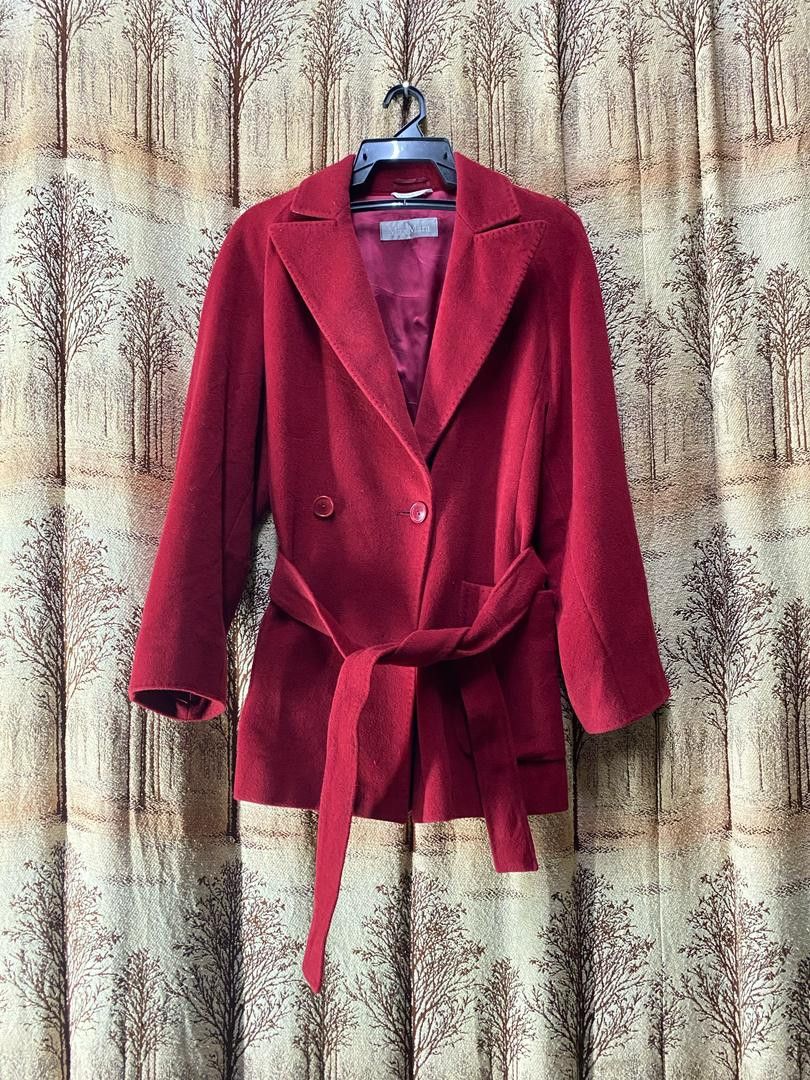 Max Mara Max Mara Double Breasted Wool Maroon Coat Size M / US 6-8 / IT 42-44 - 2 Thumbnail