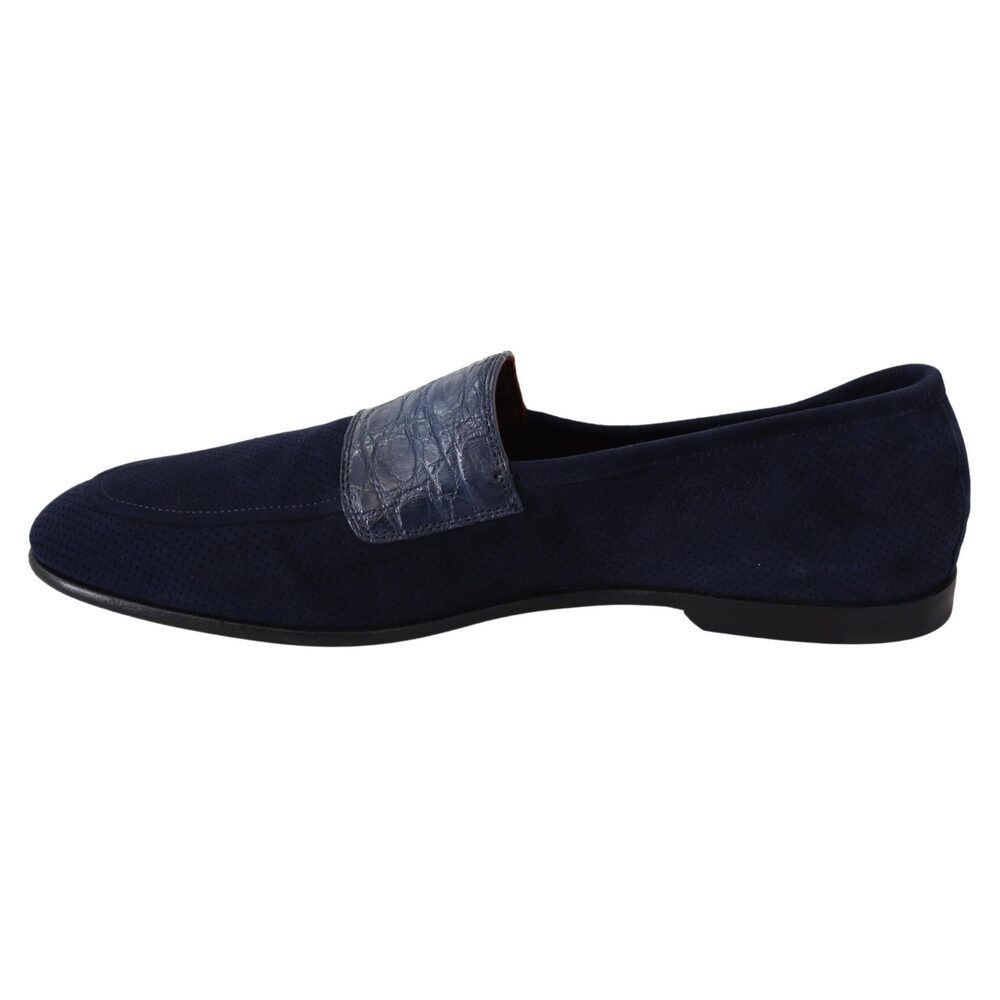 Dolce & Gabbana Dolce & Gabbana Elegant Blue Suede Leather Loafers Size US 6 / EU 39 - 7 Thumbnail