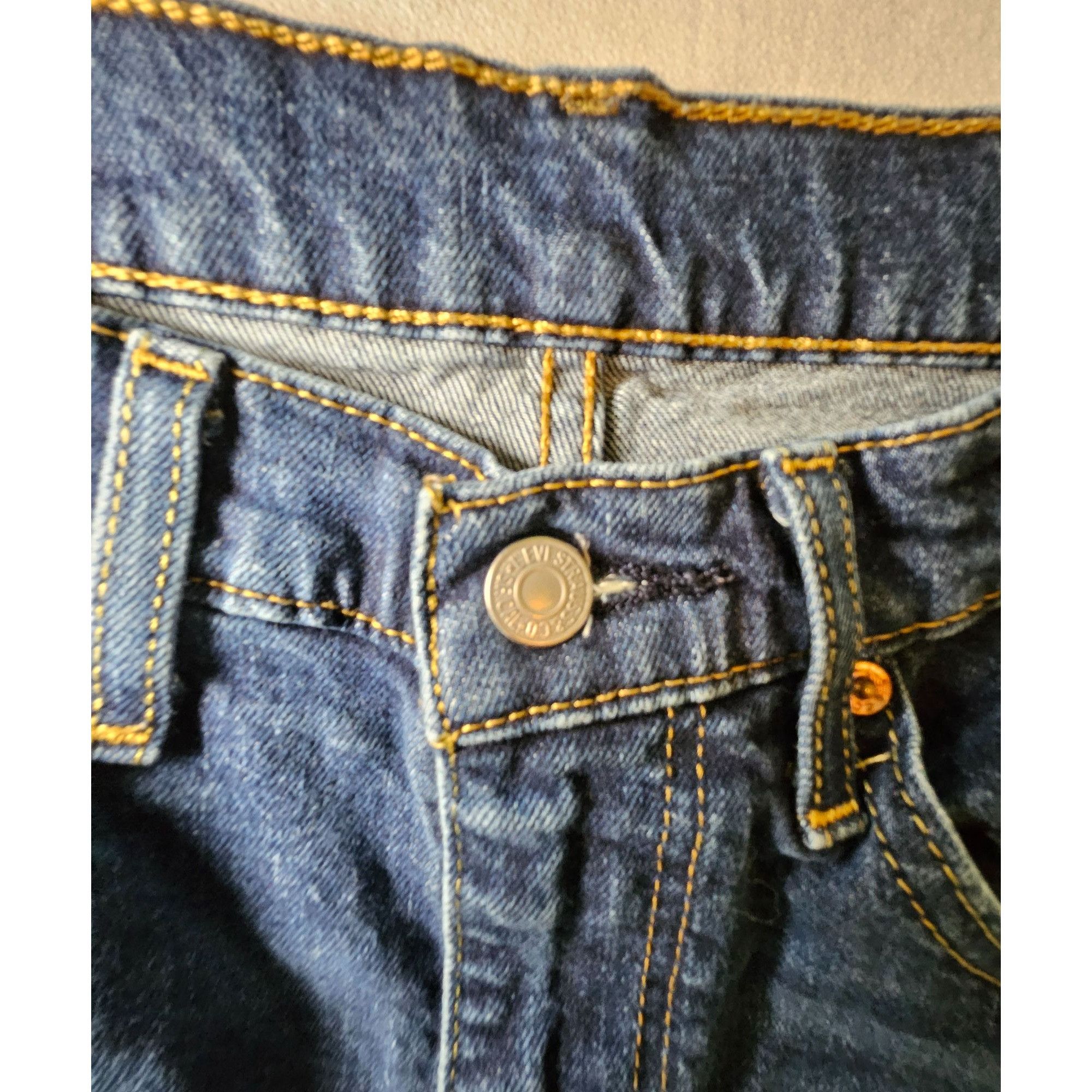 Levi's Levi Mens 514 Size 34 x 32 (30 Length) Dark Wash Straight Le Size US 34 / EU 50 - 3 Thumbnail