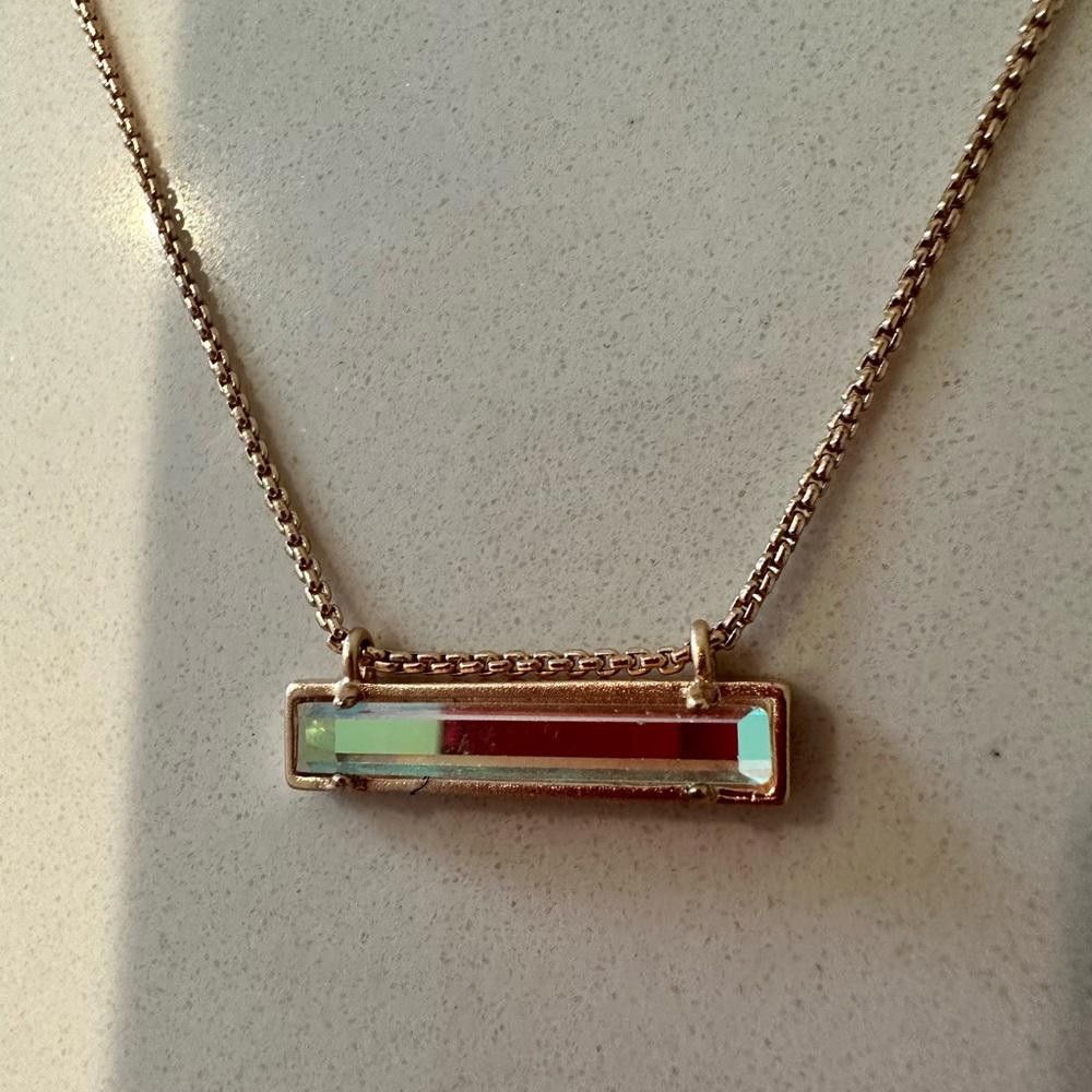 Kendra Scott Kendra Scott Leanor Rose Gold Chain Dichroic Glass Necklace Size ONE SIZE - 7 Thumbnail