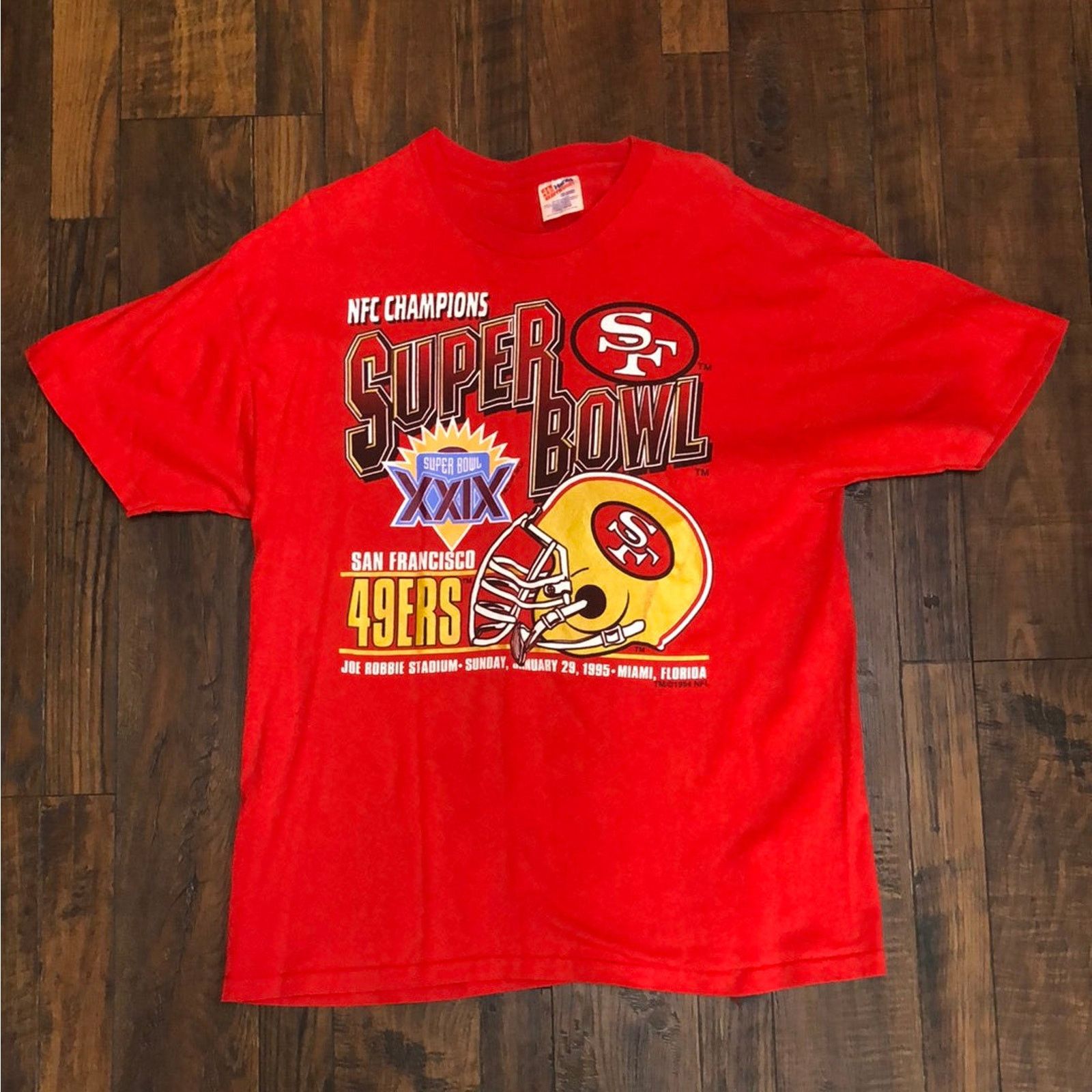 NFL Vintage 1995 NFL SF 49ers Super Bowl XXIX NFC Champions XL Size US XL / EU 56 / 4 - 1 Thumbnail