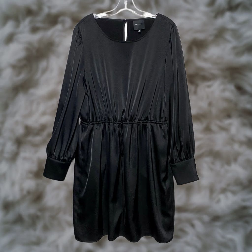 Vintage VINTAGE Alex Marie Black Dress 14 Whimsigoth Goth Boho Dark Academia LBD Shirt Dress Women Ladies 14 Satin Black Size XL / US 12-14 / IT 48-50 - 1 Thumbnail