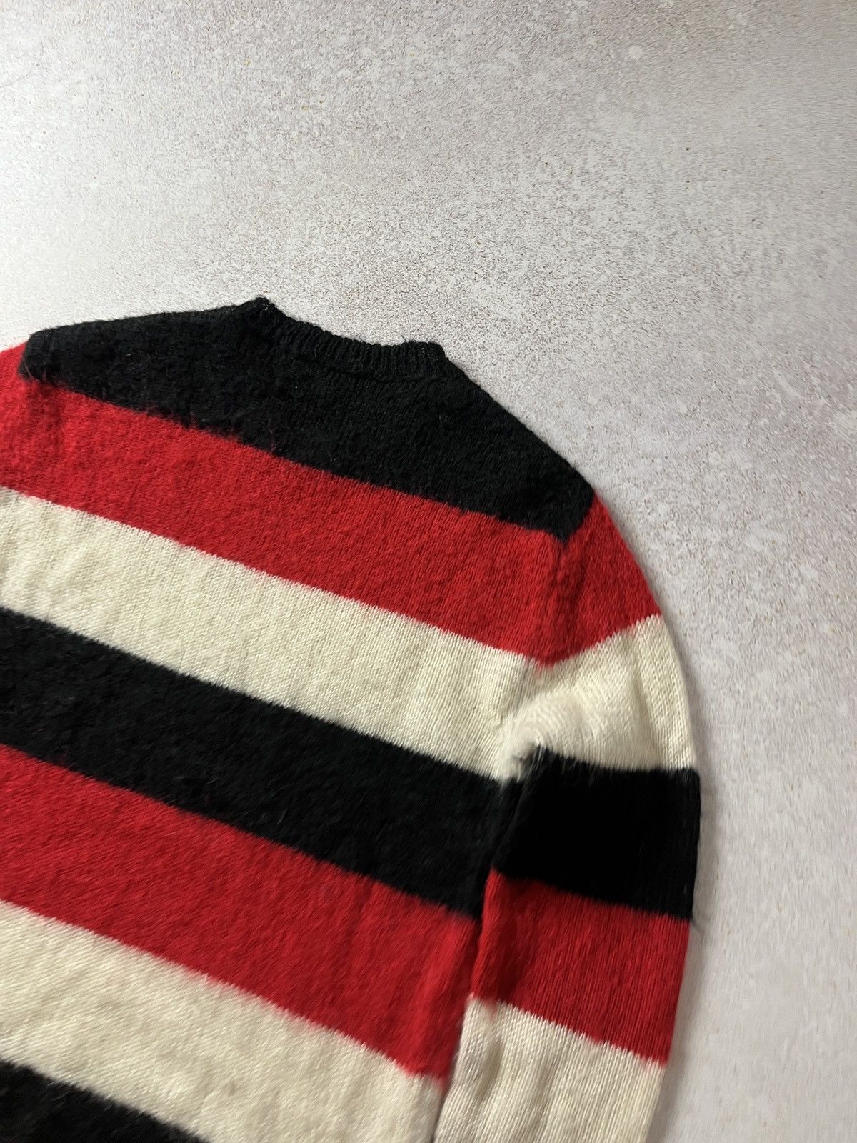 Diesel Diesel Striped Mohair Sweater Black White Red Size US S / EU 44-46 / 1 - 5 Thumbnail