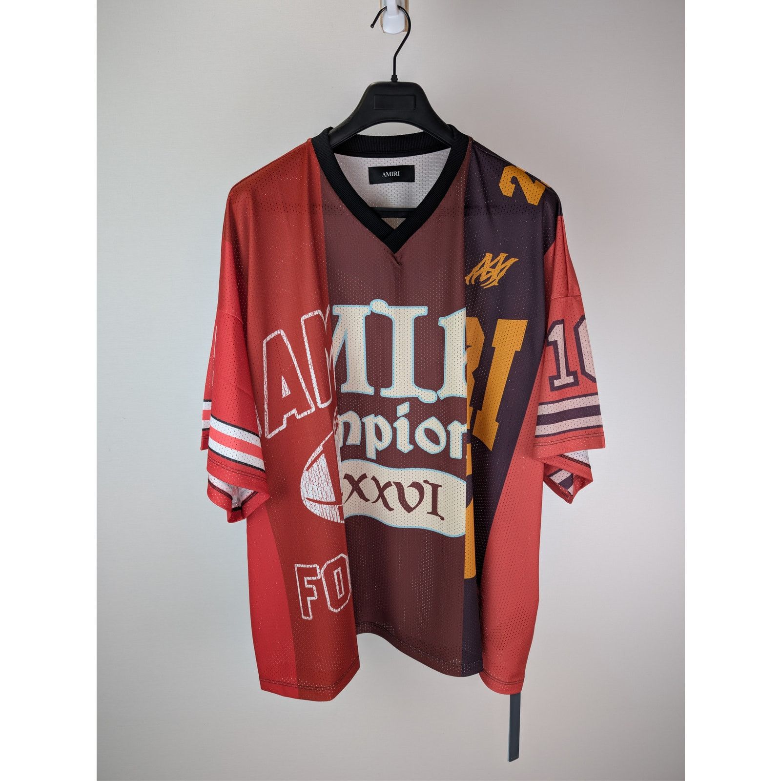 Amiri o1rshd1 Spliced Oversized Mesh T-Shirt in Red Size US XL / EU 56 / 4 - 2 Thumbnail