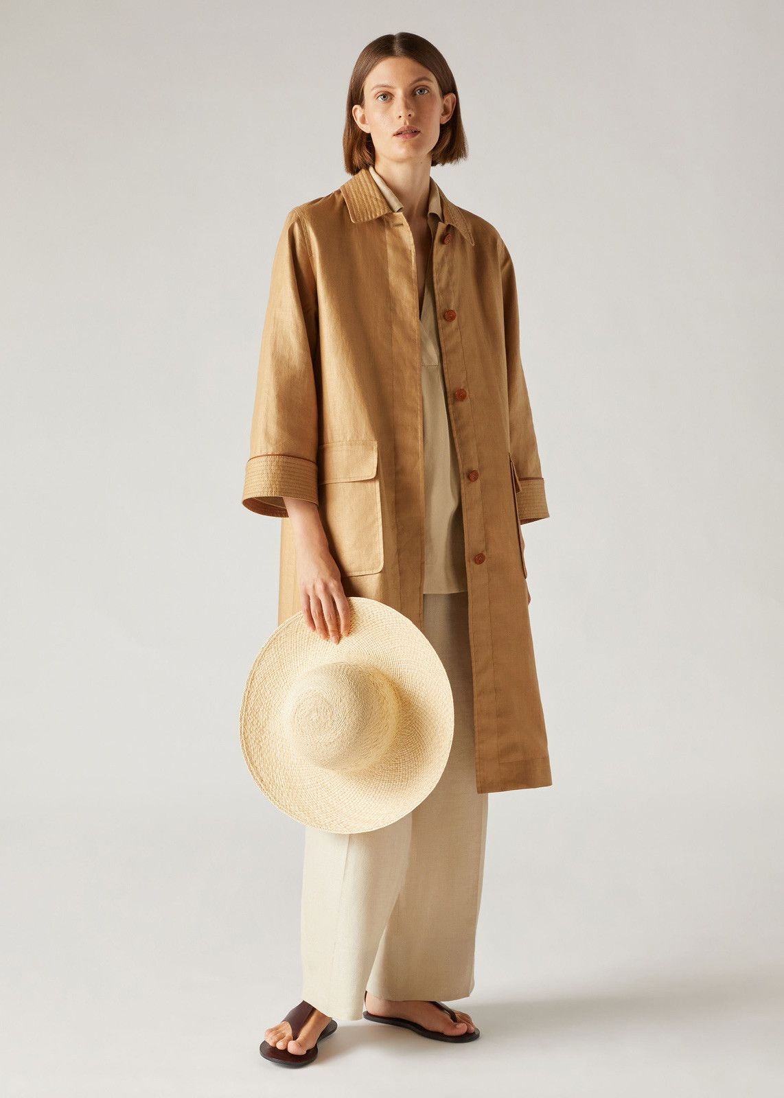 image of Loro Piana O1Srvl11E0424 Coat In Brown, Women's (Size Medium)