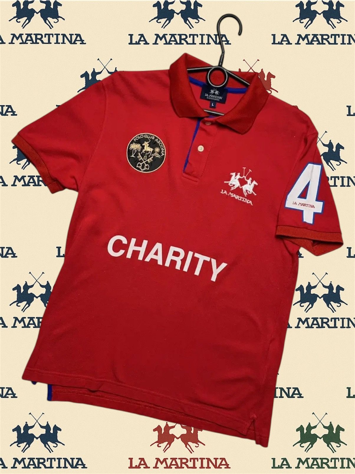 La Martina Vintage La Martina polo red logo 4 size L Charity racing Size US L / EU 52-54 / 3 - 1 Thumbnail