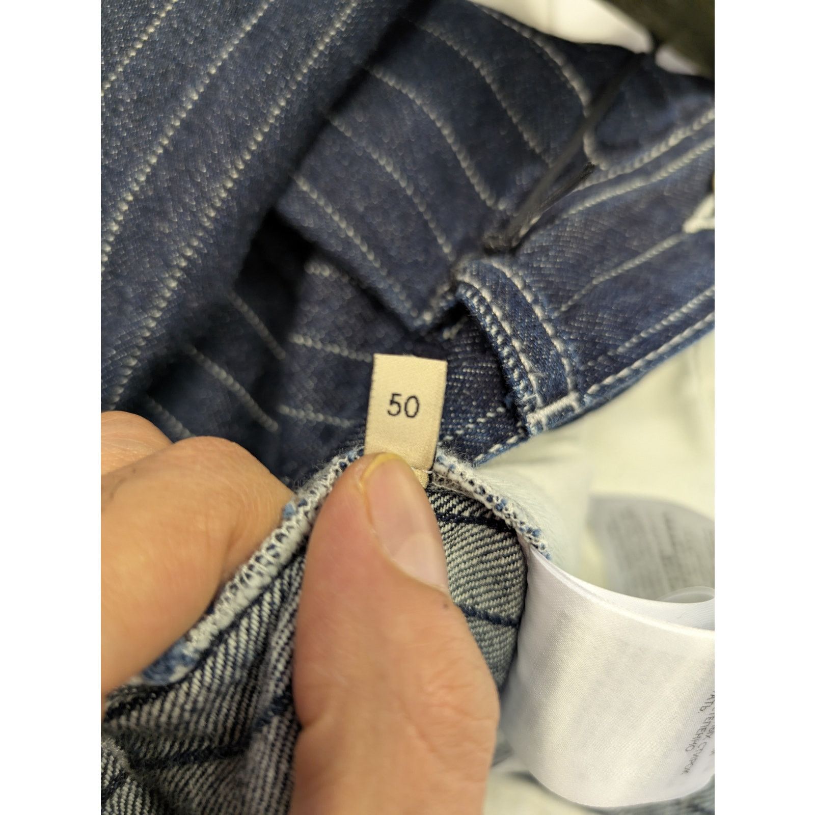 Gucci o1rshd1 Bermuda Eco Washed Striped Cotton Short in Dark Blue Size US 34 / EU 50 - 13 Thumbnail