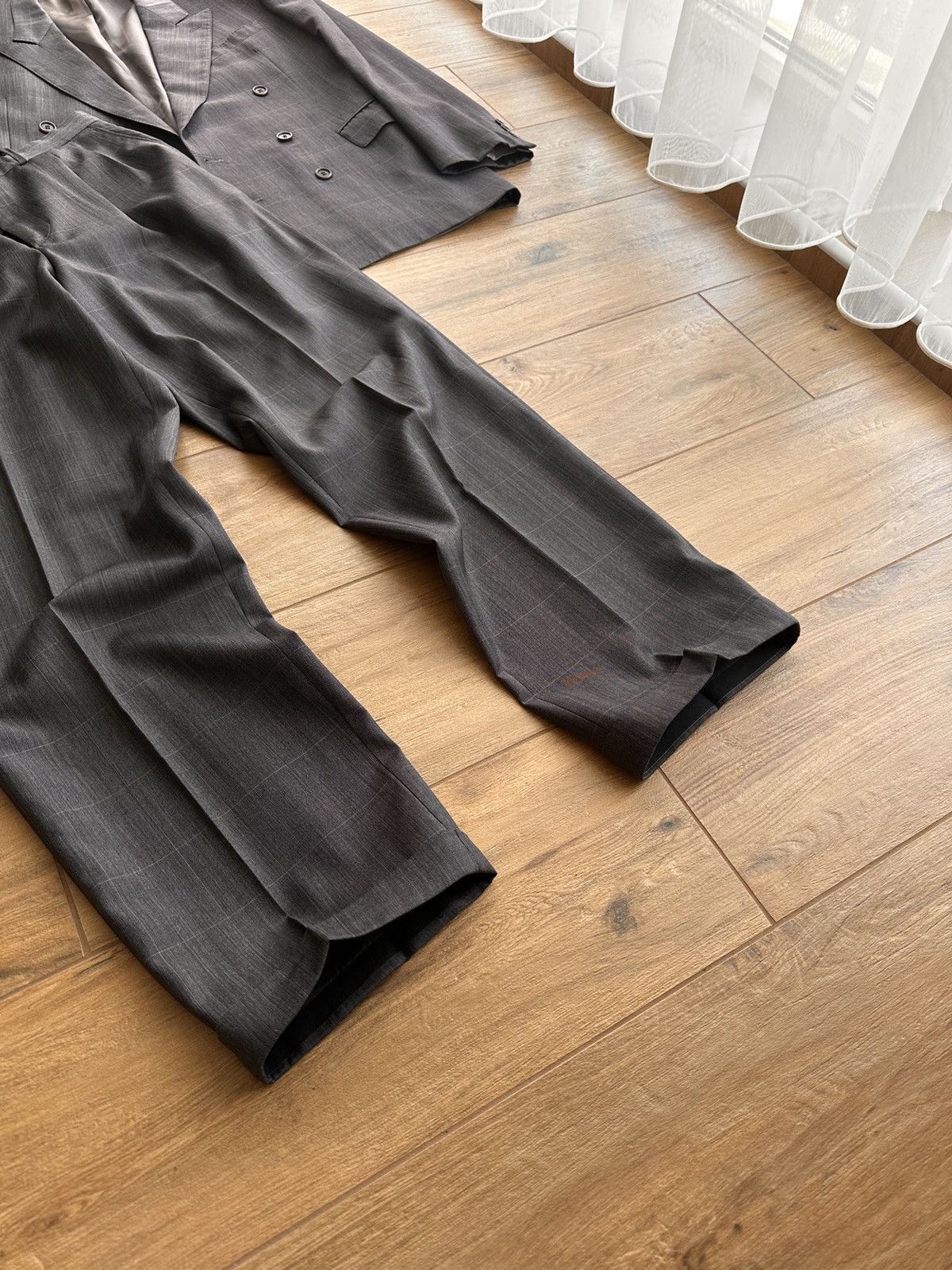Balenciaga × Vintage Vintage Balenciaga Paris Luxury Laine Grey Formal Suit Size 40L - 9 Thumbnail