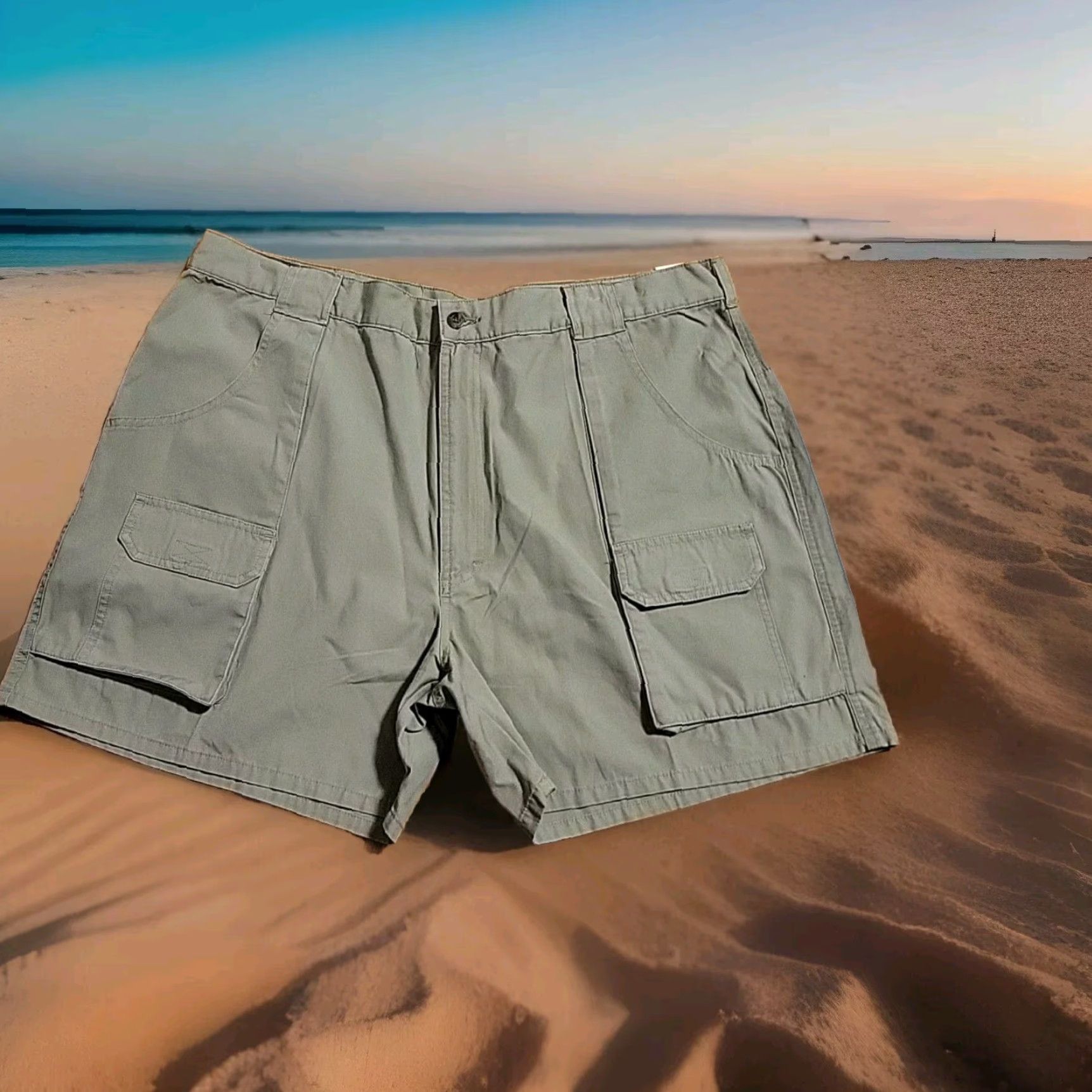 Vintage VINTAGE Woolrich Shorts Cargo Khaki 42" 5" NWT Cotton Outdoorsman 1990s Mens Size US 42 / EU 58 - 3 Thumbnail