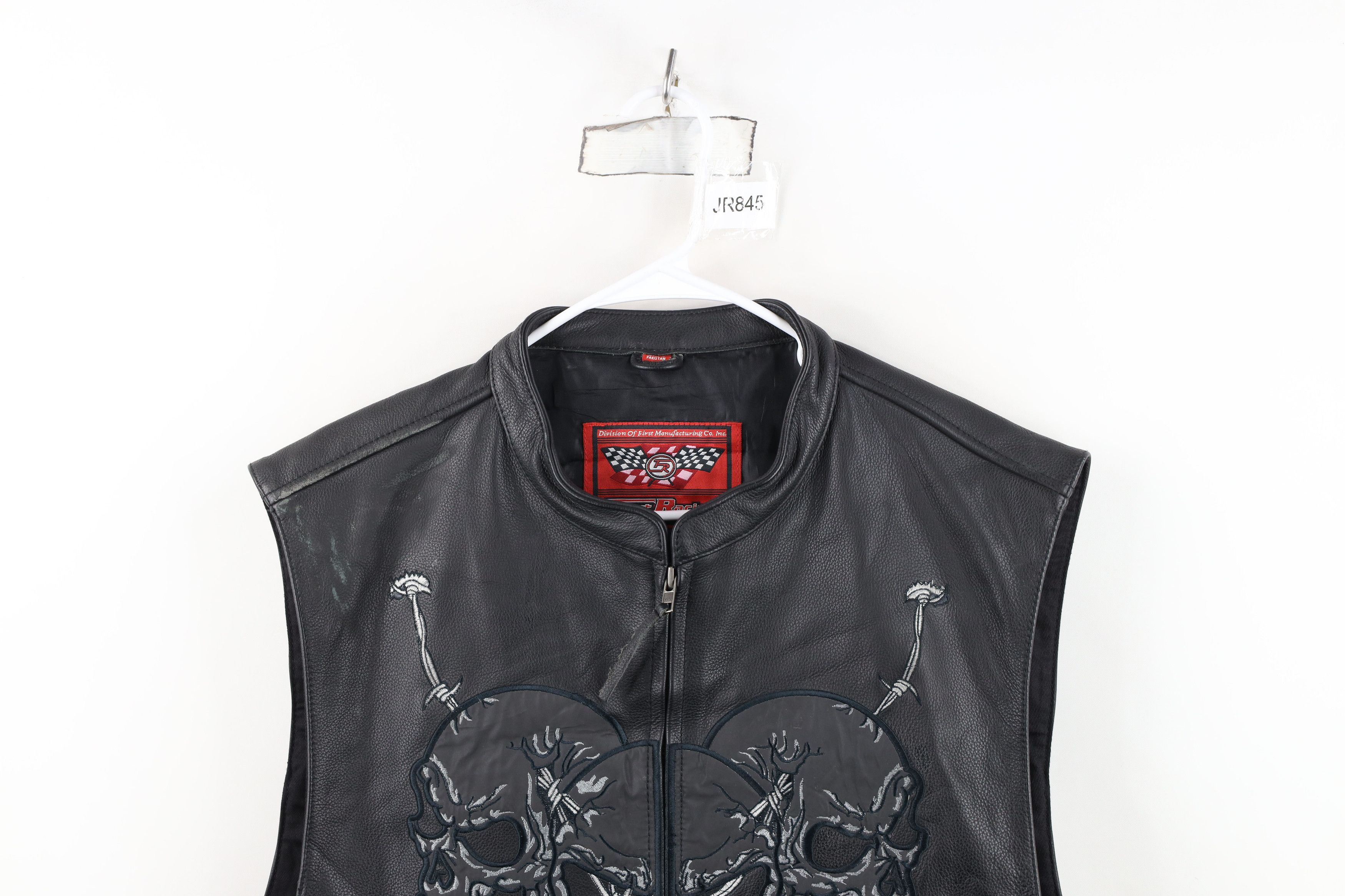 Vintage Vintage Streetwear Skull Leather Motorcycle Riding Vest Size US XXL / EU 58 / 5 - 2 Thumbnail