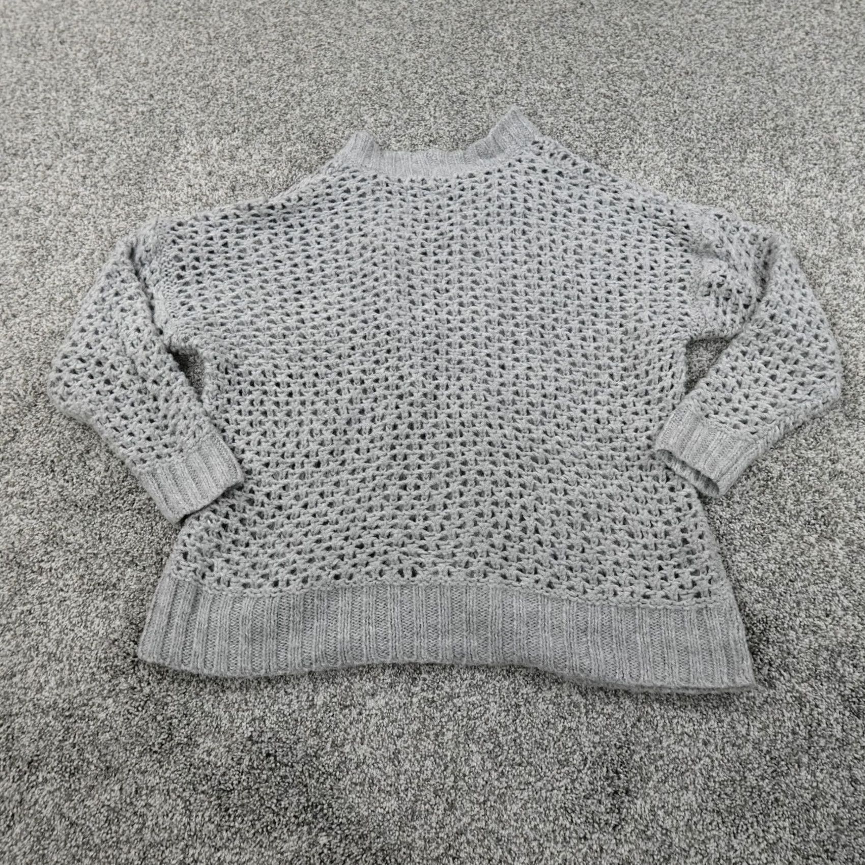 American Eagle Outfitters American Eagle Cardigan Womens XS Gray Open-Knit V-Neck Sweater Casual Preppy AE Size XS / US 0-2 / IT 36-38 - 4 Thumbnail
