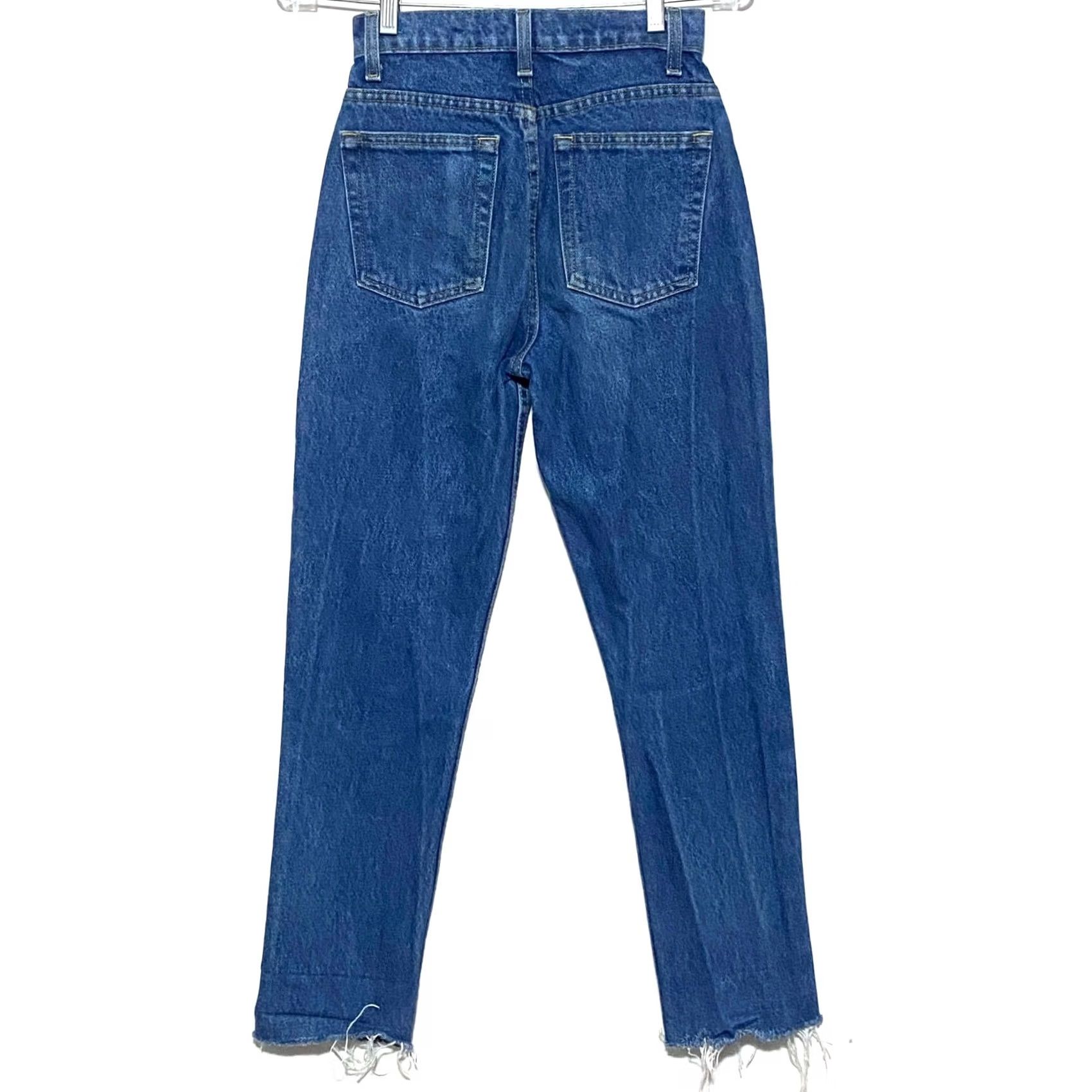 American Apparel VINTAGE American Apparel Jeans Womens 24 Denim High Waisted Raw Hem Mom Hippie Retro Preppy Shirt? Size 42" / US 20 - 2 Thumbnail