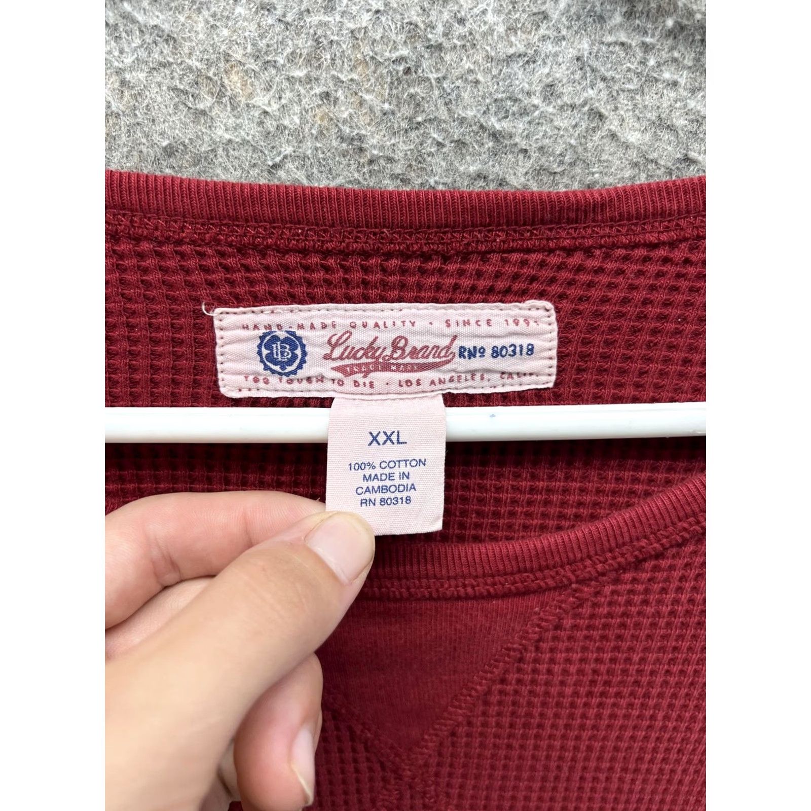 Lucky Brand Lucky Brand Shirt Mens 2XL Red Thermal Long Sleeve Tee Motorcycle Graphic Print Crew Neck Front Logo Holiday Winter Retro Vintage N/A Size US XXL / EU 58 / 5 - 5 Thumbnail