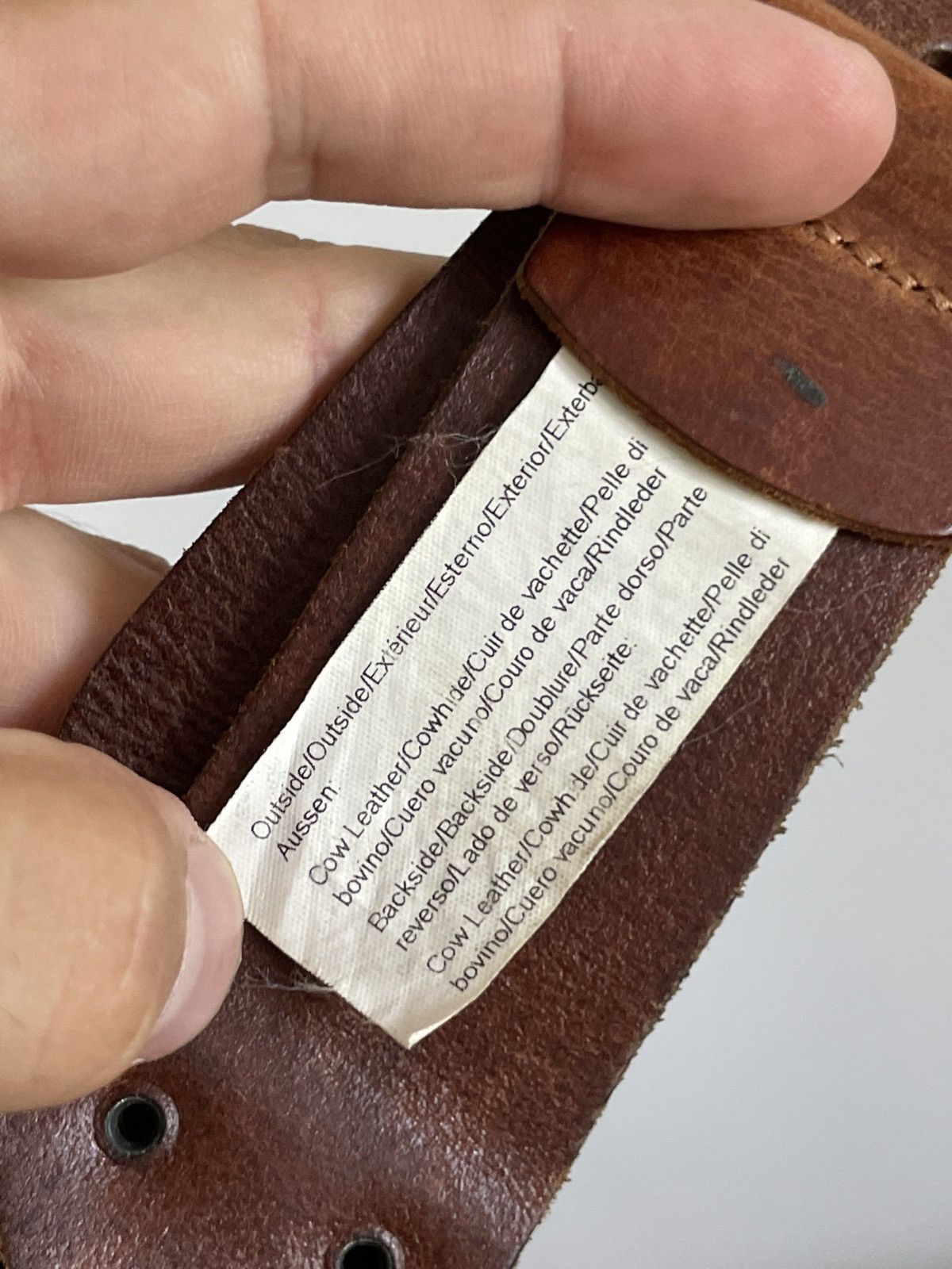 Leather Vintage Leather belt Size 32 - 8 Thumbnail