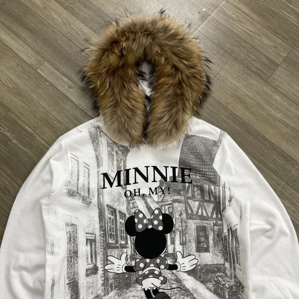Japanese Brand 2000s Mickey Mouse Disney Ifsixwasnine Lgb Style Fur Hoodie Size US S / EU 44-46 / 1 - 2 Thumbnail
