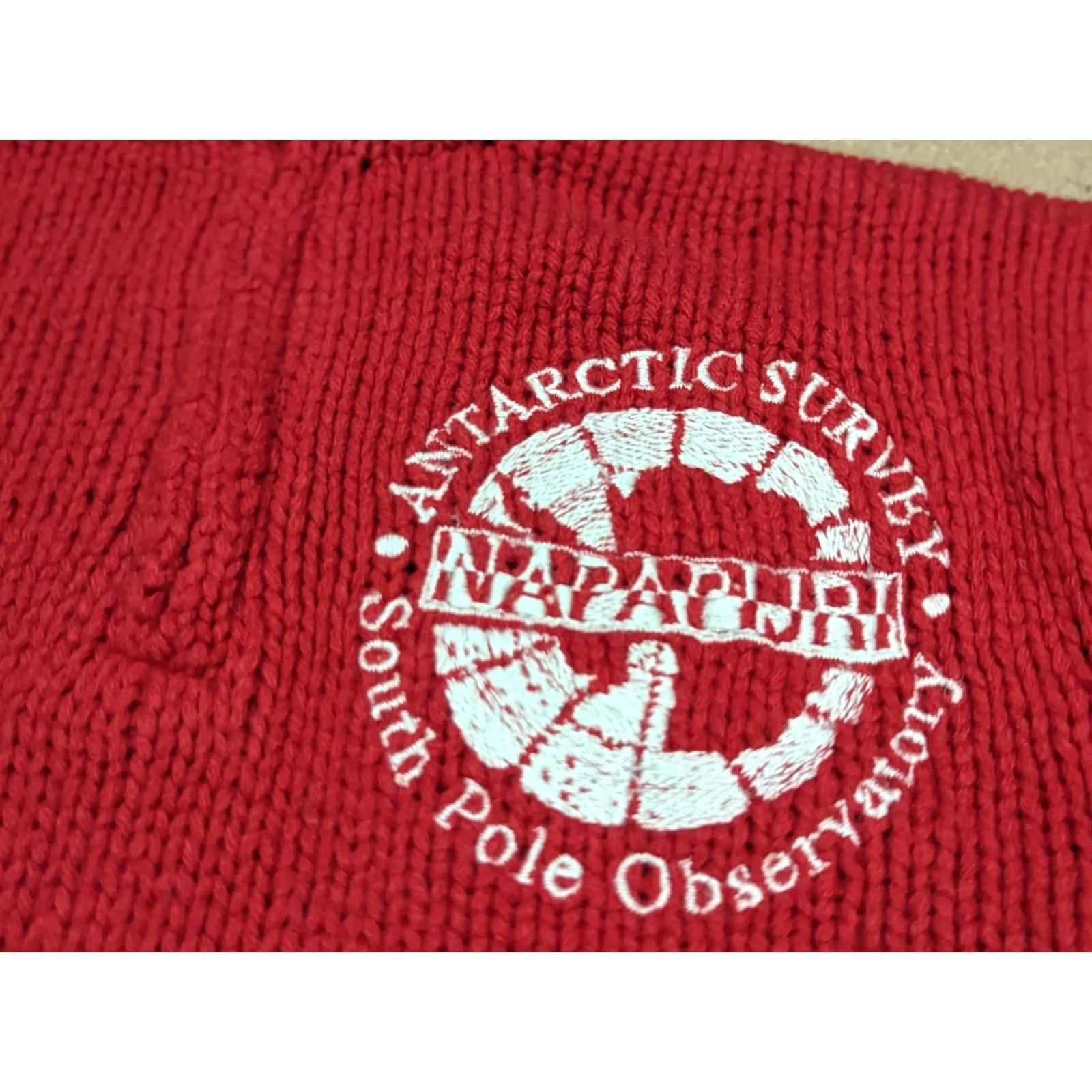 Napapijri Napapijri Mens Sweater Large Red 1/4 Zip Lambswool Knit Pullover Knitwear Crew Neck Knitted Wool Classic Casual Men's Sweater Size US L / EU 52-54 / 3 - 7 Thumbnail