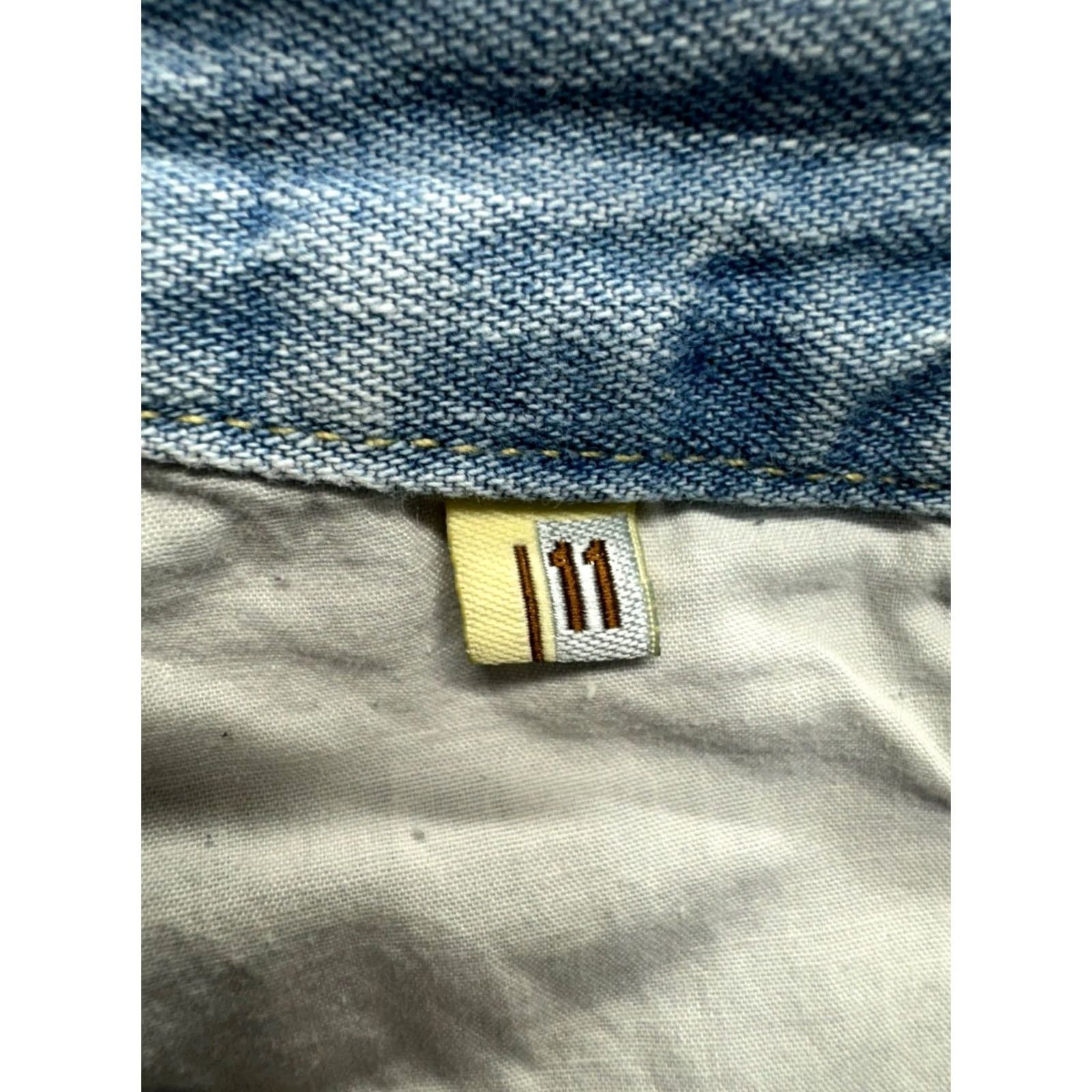 Vintage Split Shorts Women 11 Blue Light Wash Cotton Cut-Off Regular 100% Cotton Casual Pre-Owned Like New Size 32" / US 10 / IT 46 - 6 Thumbnail