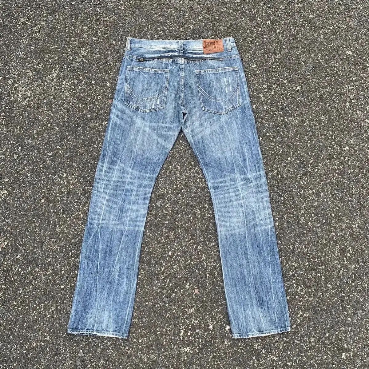 Japanese Brand Snuff Jeans W32 L33 Storm Fading Denim Pants Nice Design Size US 32 / EU 48 - 12 Thumbnail