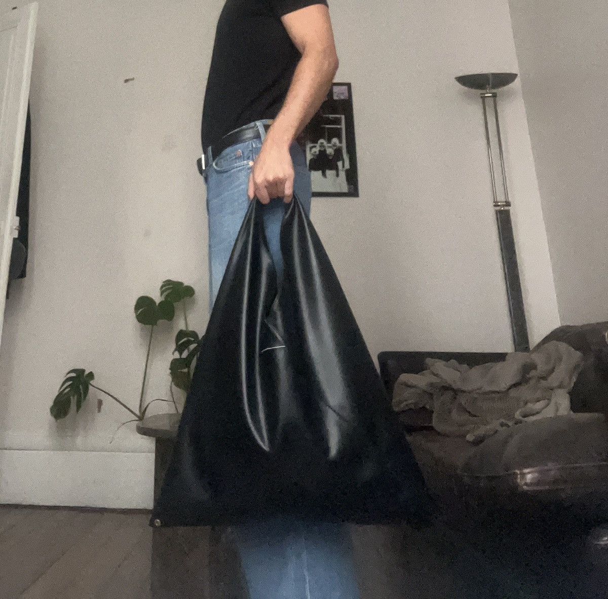 Maison Margiela Black fake leather tote bag (big) MM6 Maison