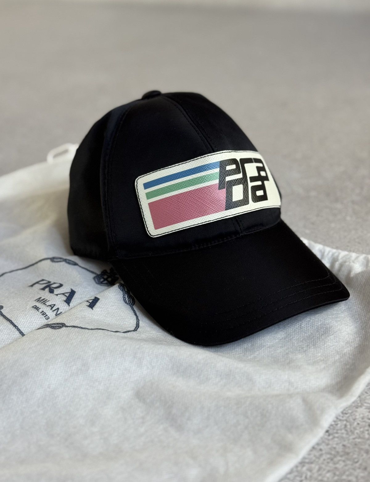 Prada Prada Saffiano Logo Nylon Baseball Cap Size ONE SIZE - 2 Thumbnail