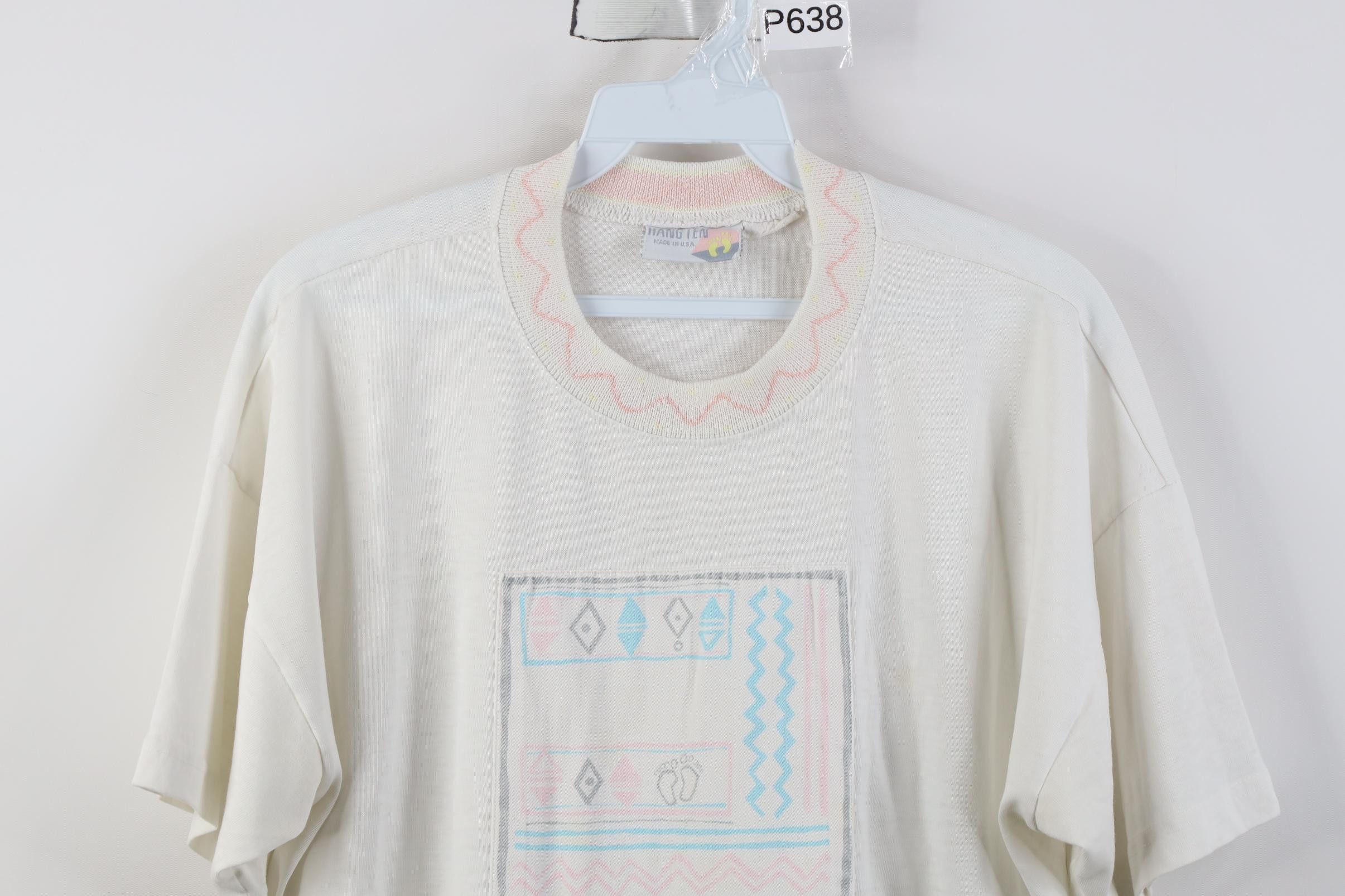 Hang Ten Vintage 70s 80s Hang Ten Surfing Southwestern Pastel T-Shirt Size M / US 6-8 / IT 42-44 - 2 Thumbnail