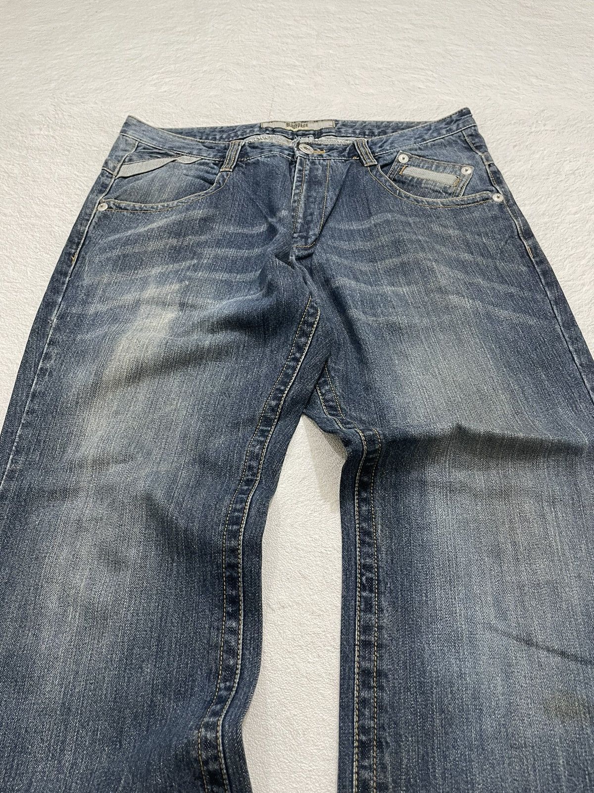 If Six Was Nine 2000s Blueforce Faded Blue Jeans y2k Style Size US 34 / EU 50 - 2 Thumbnail