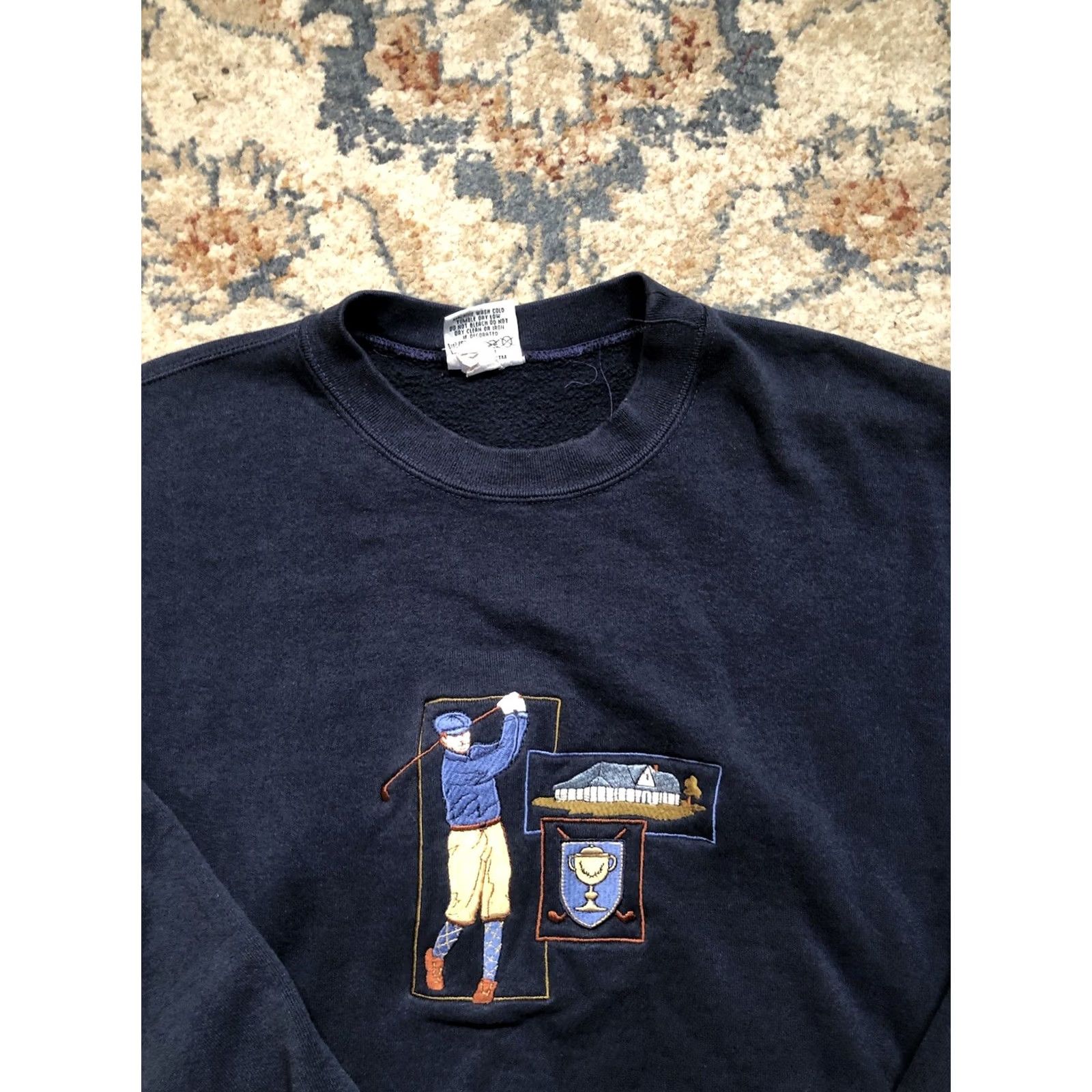Nutmeg VINTAGE Nutmeg Sweatshirt Mens XL Blue Embroidered USA Crewneck 90s Golf Pullover Sweatshirt Size US XL / EU 56 / 4 - 6 Thumbnail