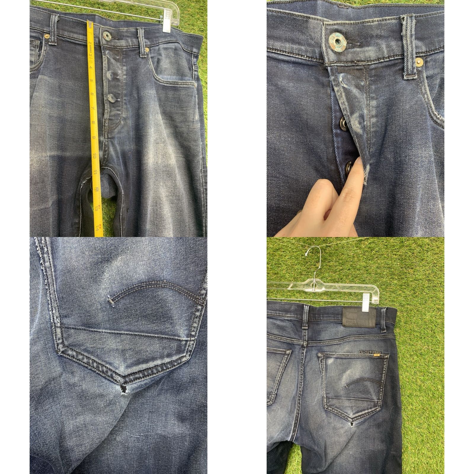 G-Star G Star RAW Jeans Mens 34x32 Blue Arc 3D Slim Thrashed Rockstar Denim Grunge y2k Size US 34 / EU 50 - 8 Thumbnail